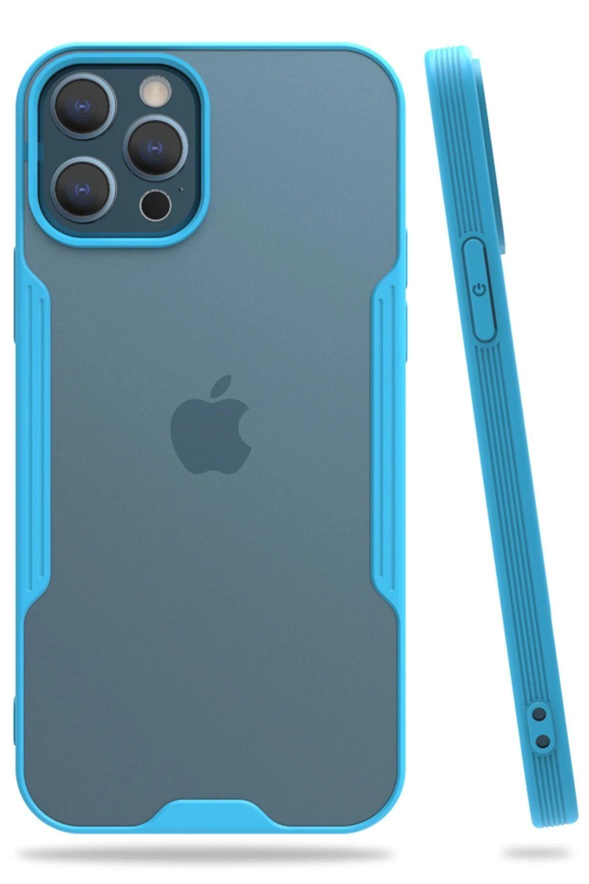 CepteToptan Newface iPhone 12 Pro Max Kılıf Platin Silikon - Mavi