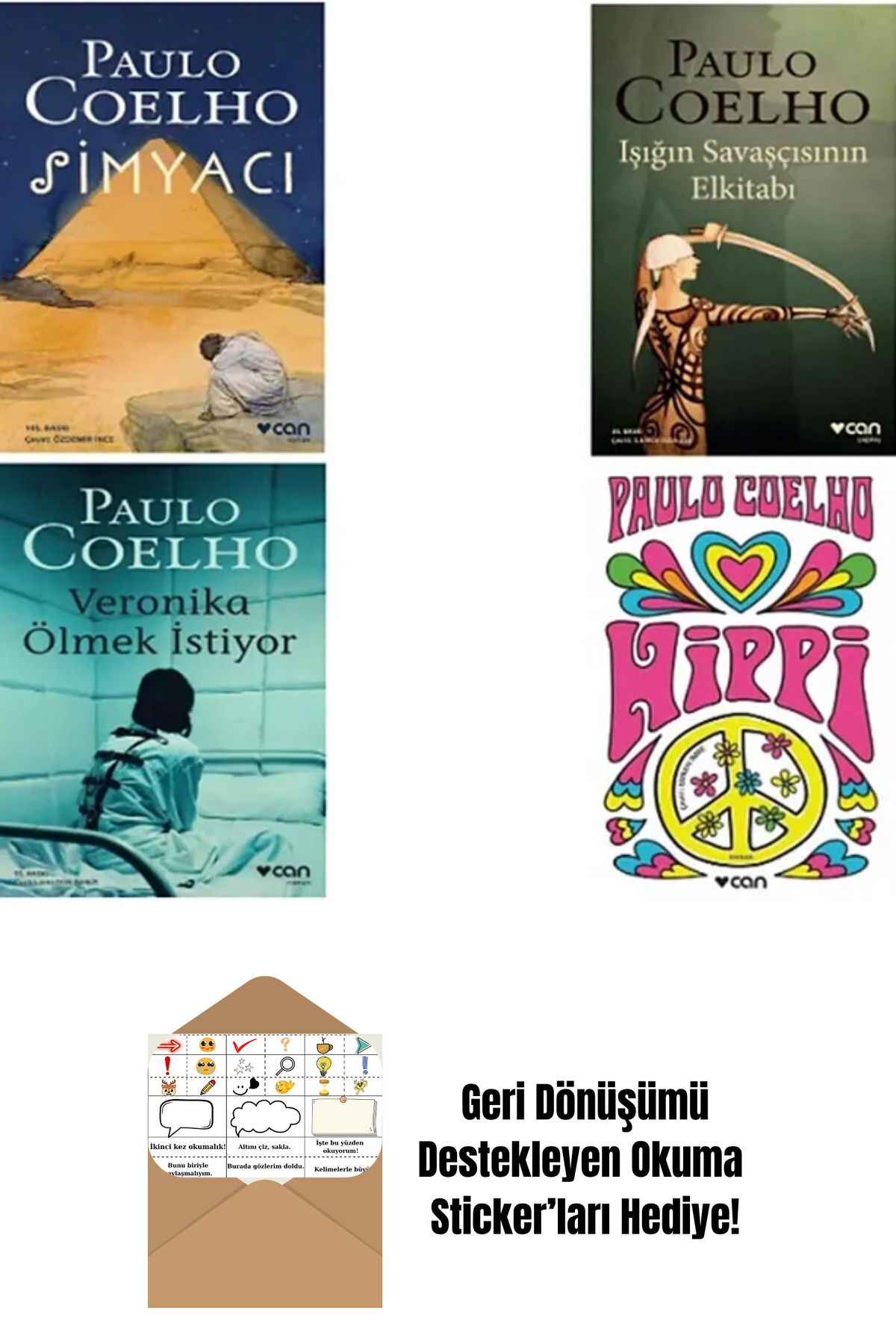 Can Yayınları Paulo Coelho 4 Kitap Set + Okuma Sticker'ları