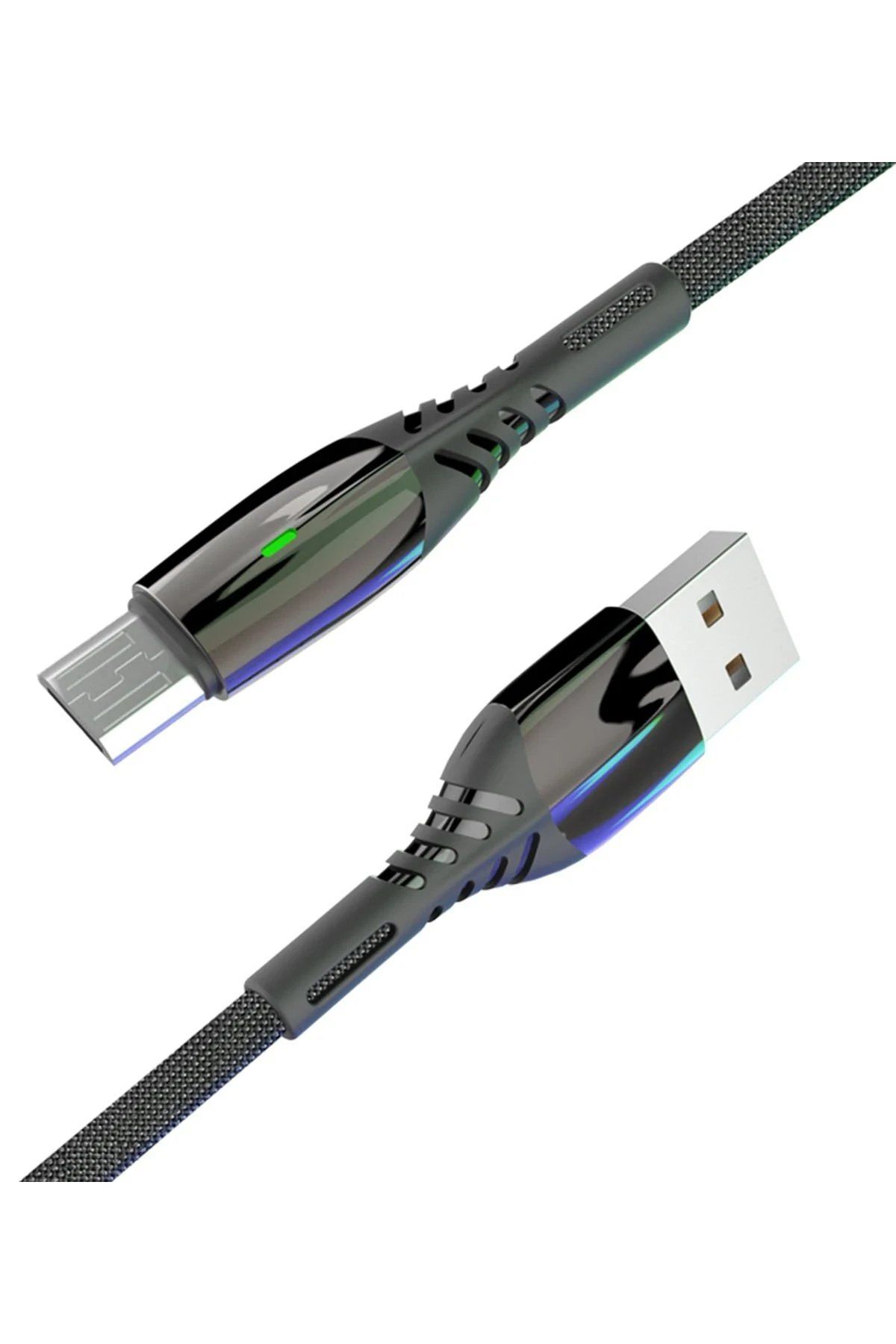 CepteToptan Konfulon S91 Ledli Micro USB Kablo 1M 2.4A - Siyah