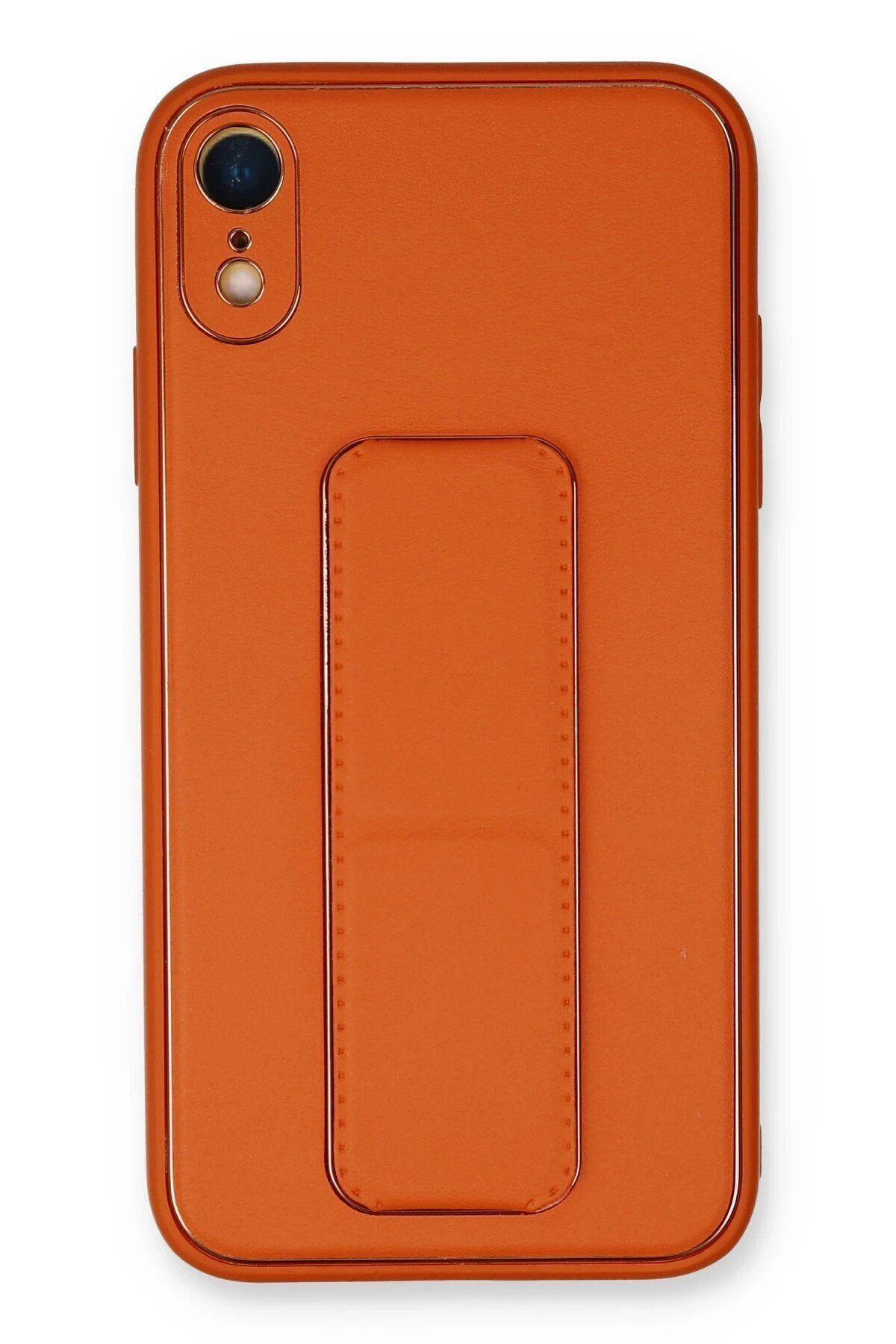 nerede bulurum Newface iPhone XR Kılıf Coco Deri Standlı Kapak - Turuncu