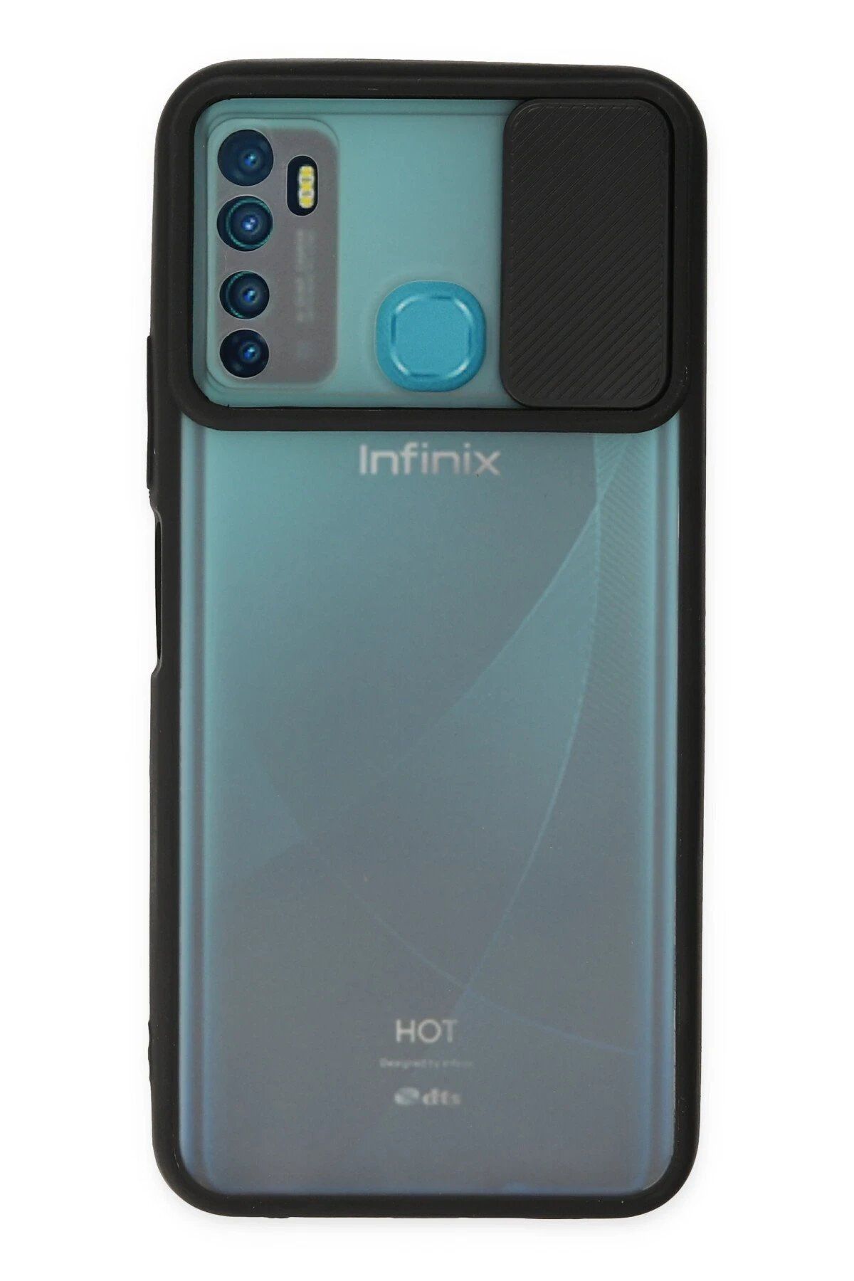 CepteToptan Newface İnfinix Hot 9 Kılıf Palm Buzlu Kamera Sürgülü Silikon - Siyah