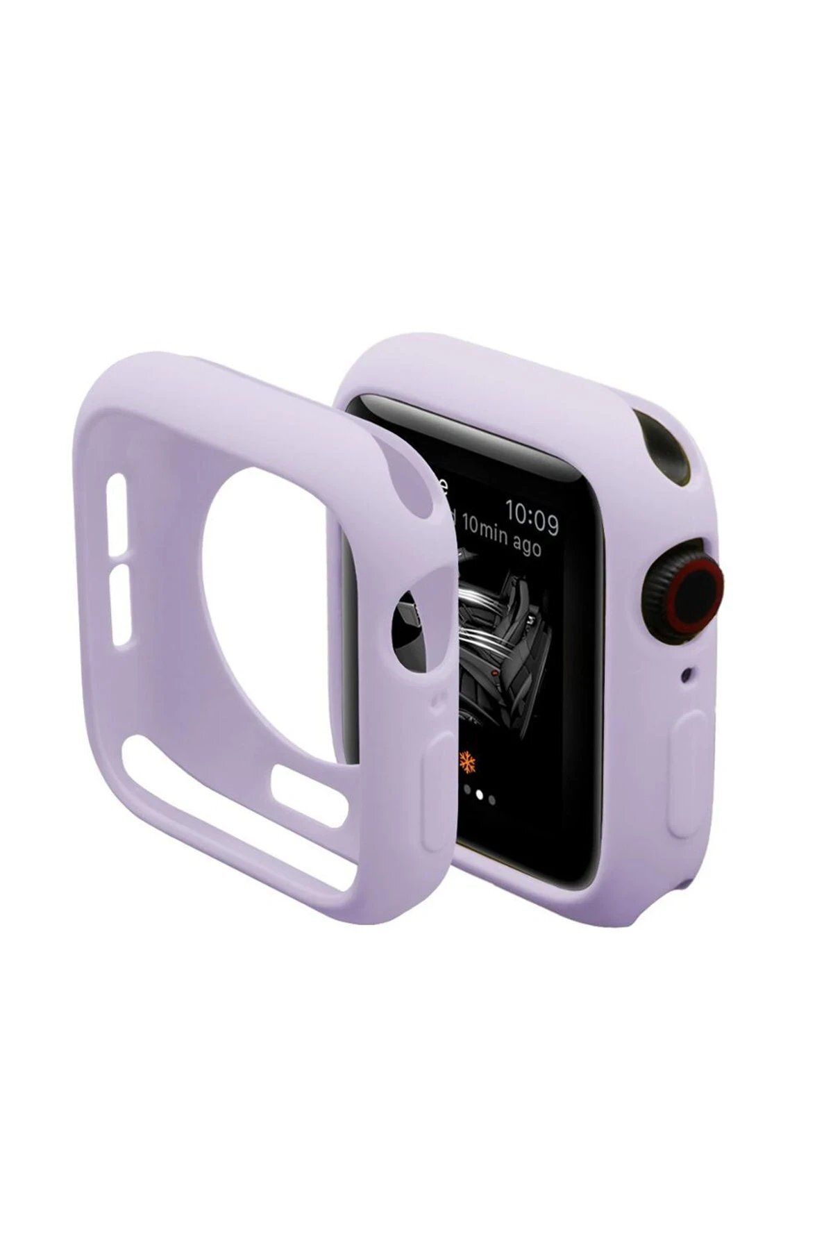 CepteToptan Newface Apple Watch 38mm Silikon Alt Kasa - Lila