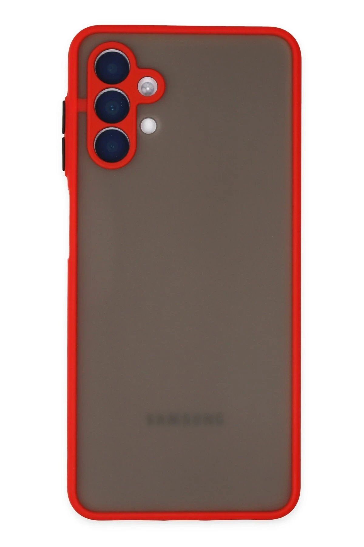 CepteToptan Newface Samsung Galaxy A04S Kılıf Montreal Silikon Kapak - Kırmızı