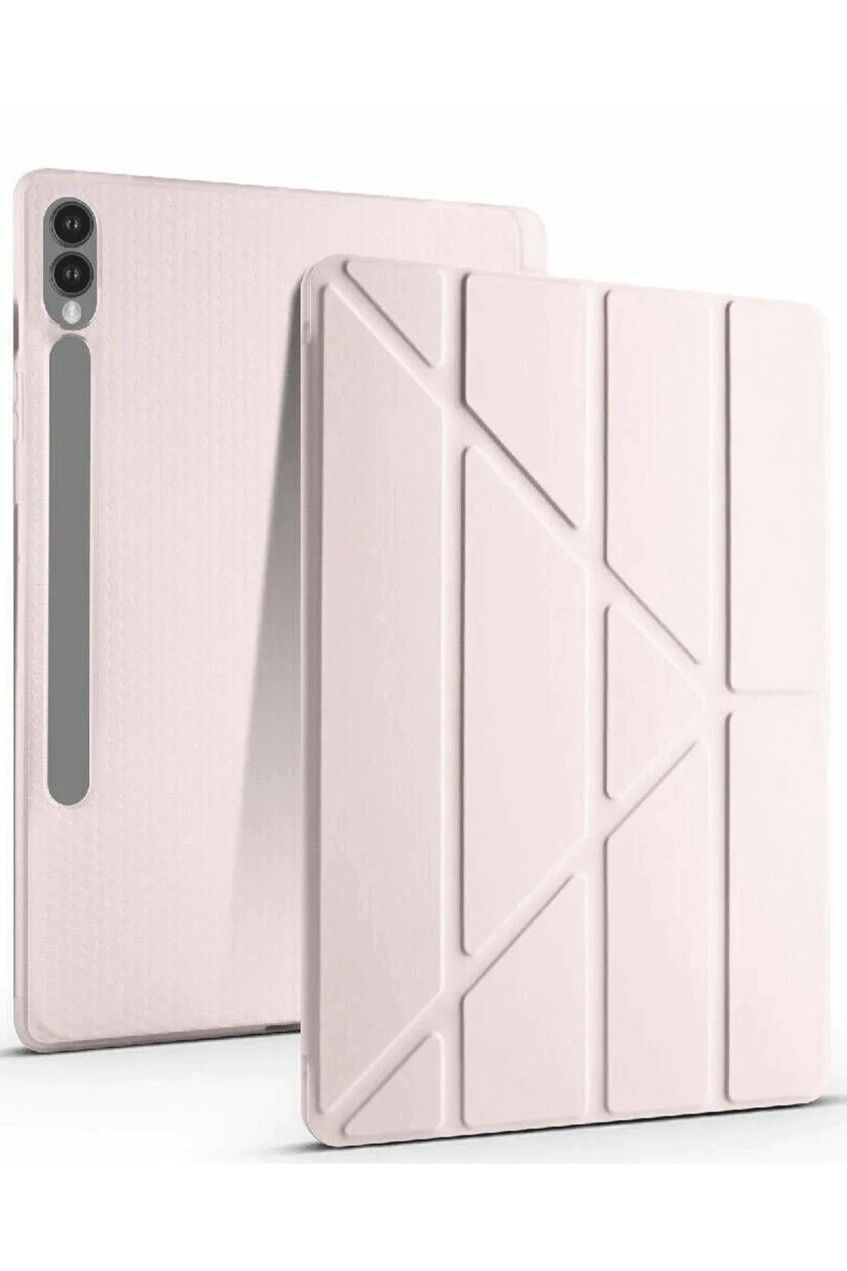 CepteToptan Newface Samsung Galaxy X510 Tab S9 FE 11 Kılıf Kalemlikli Mars Tablet Kılıfı - Rose Gold
