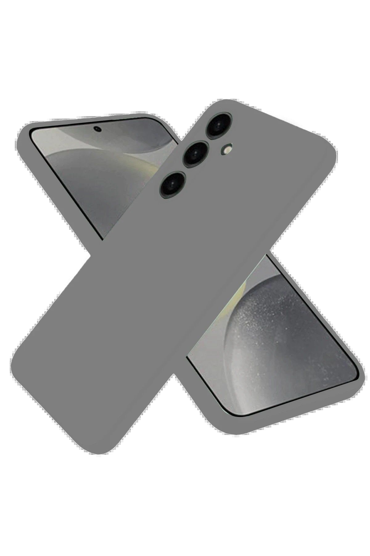 CepteToptan Newface Samsung Galaxy S25 Kılıf Nano içi Kadife Silikon - Gri