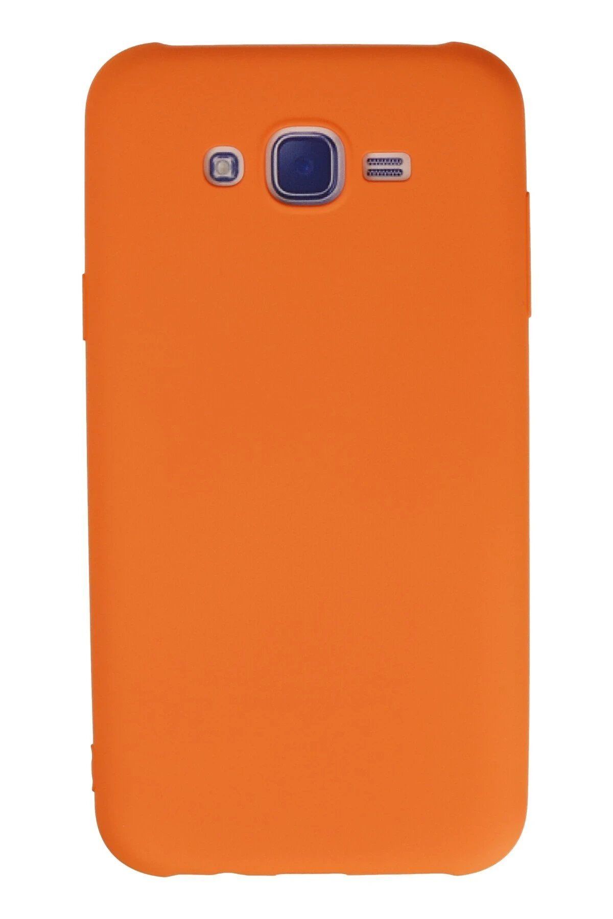 CepteToptan Newface Samsung Galaxy J7 Kılıf Nano içi Kadife Silikon - Turuncu