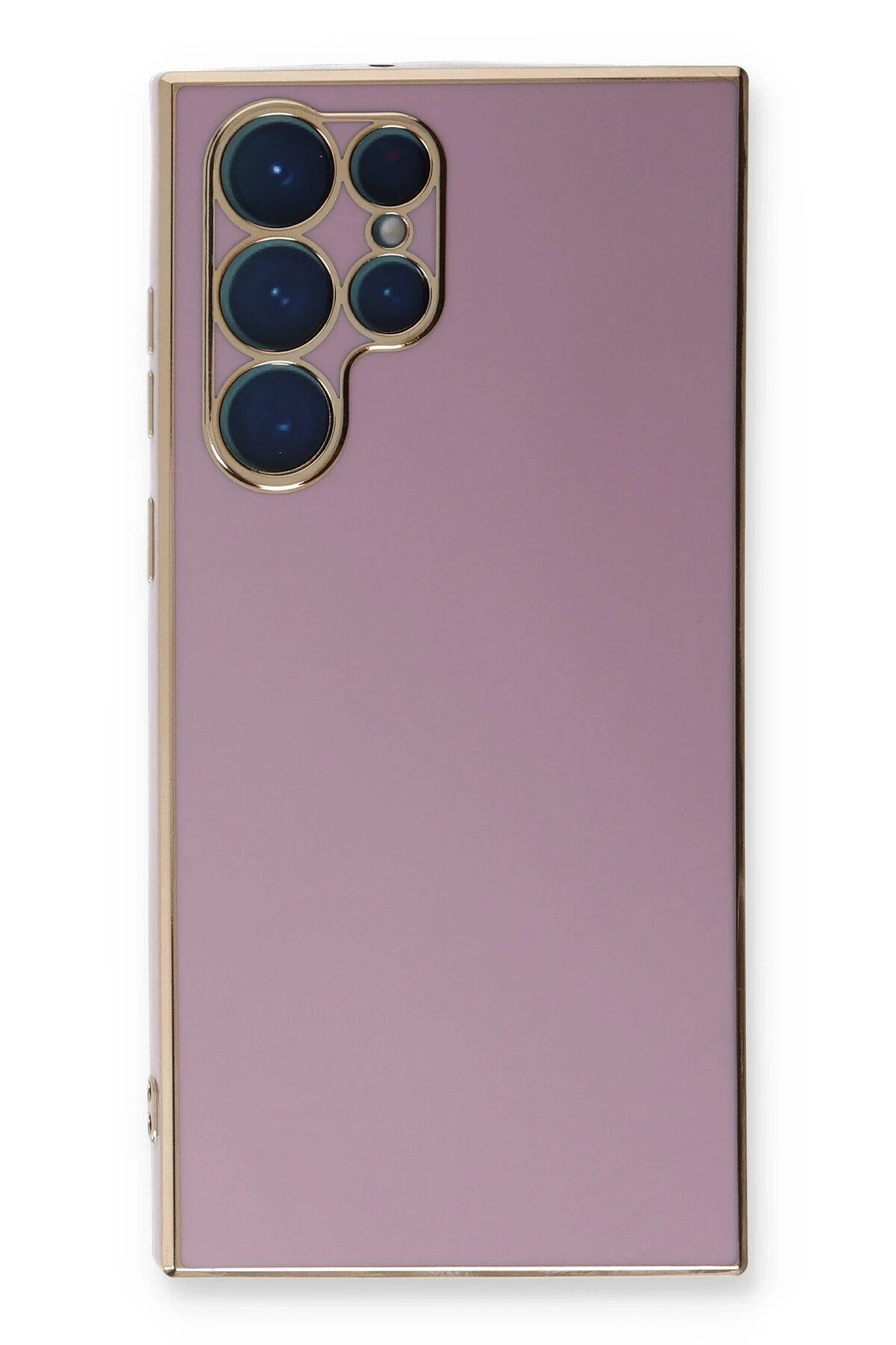 CepteToptan Newface Samsung Galaxy S22 Ultra Kılıf Volet Silikon - Mor