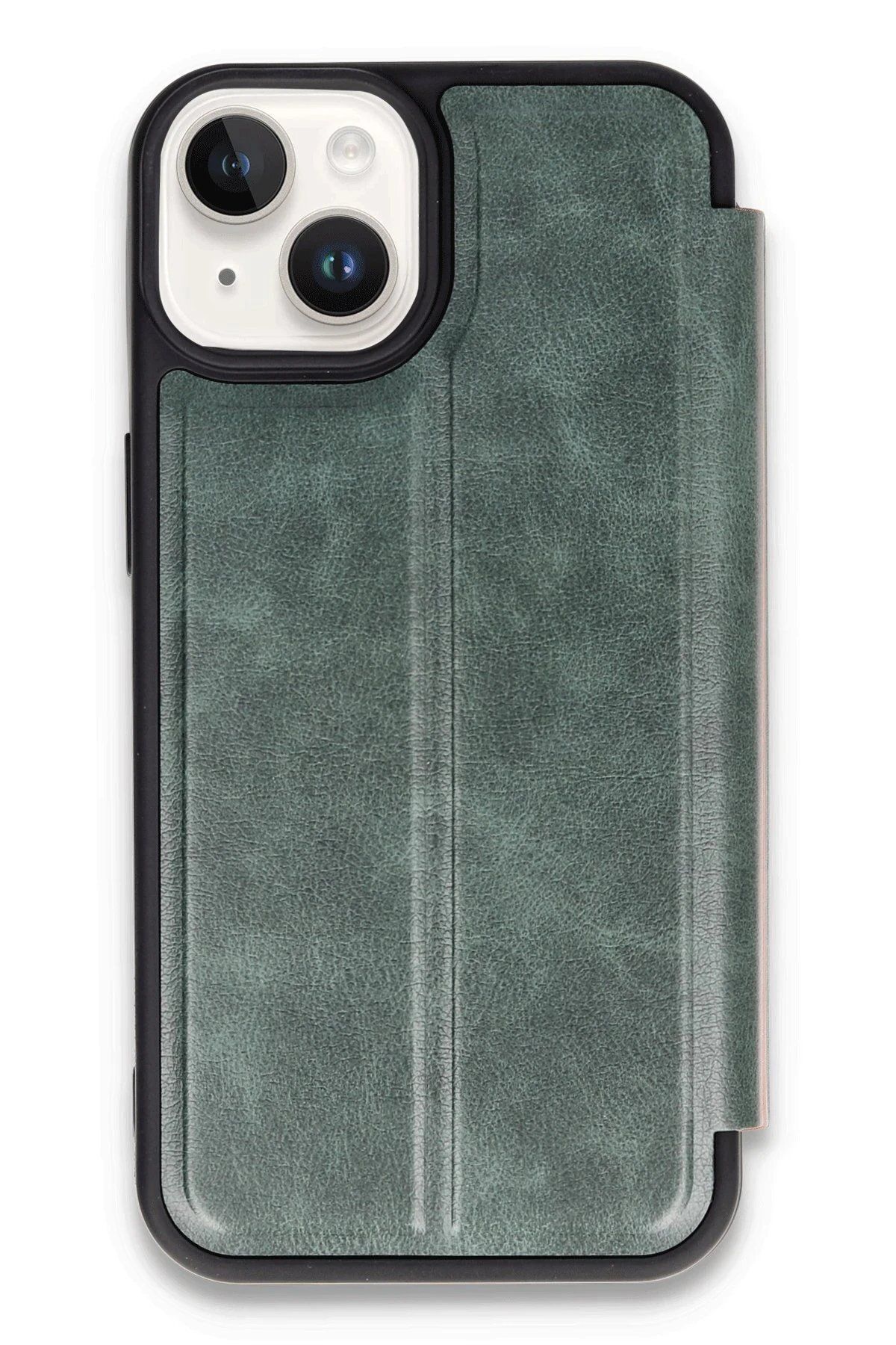 CepteToptan Newface iPhone 14 Kılıf Flip Cover - Koyu Yeşil