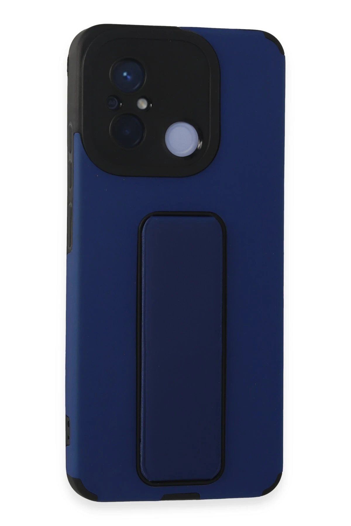 CepteToptan Newface Xiaomi Redmi 12C Kılıf Mega Standlı Silikon - Mavi