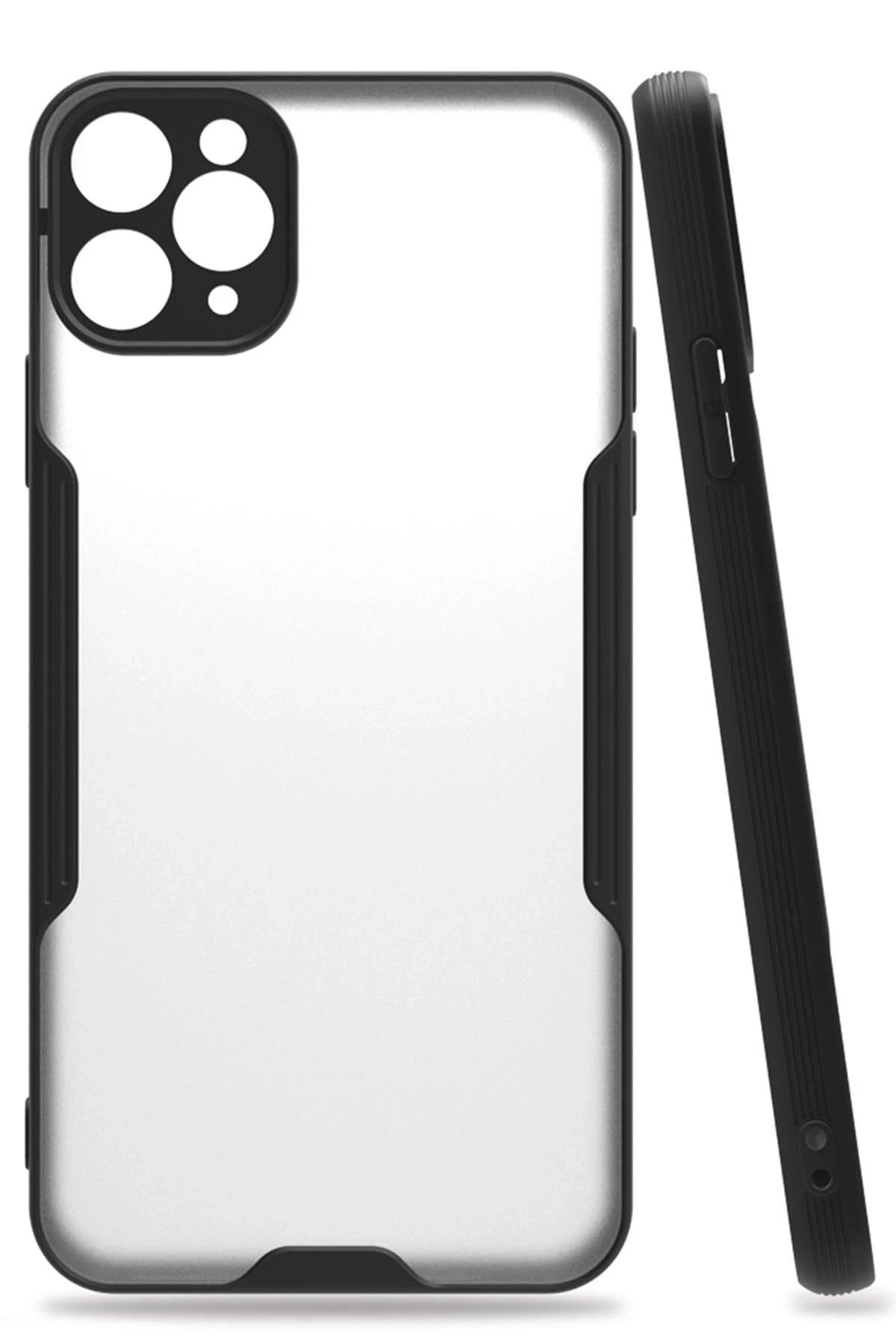 CepteToptan Newface iPhone 11 Pro Kılıf Platin Silikon - Siyah