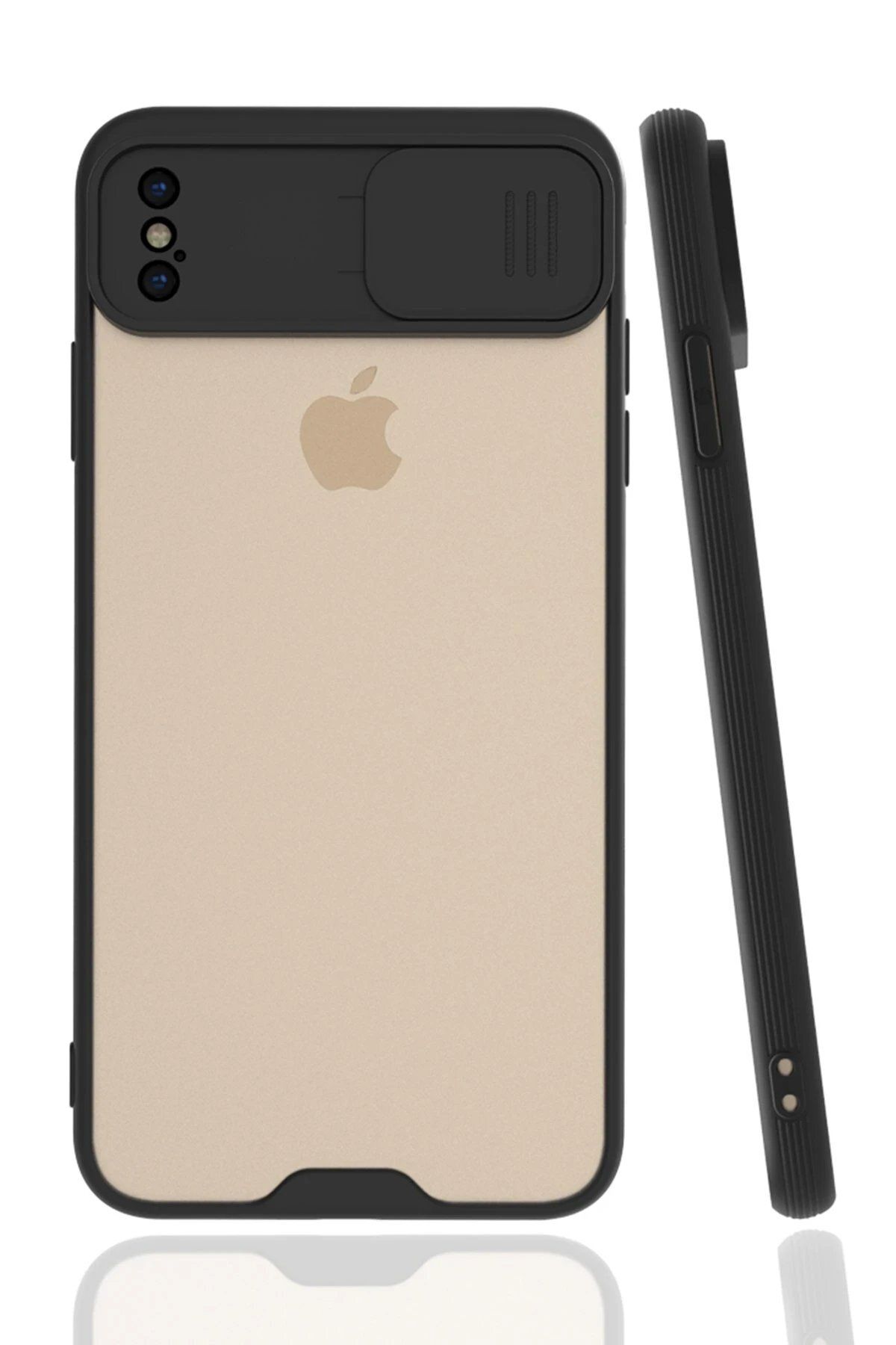 CepteToptan Newface iPhone XS Max Kılıf Platin Kamera Koruma Silikon - Siyah