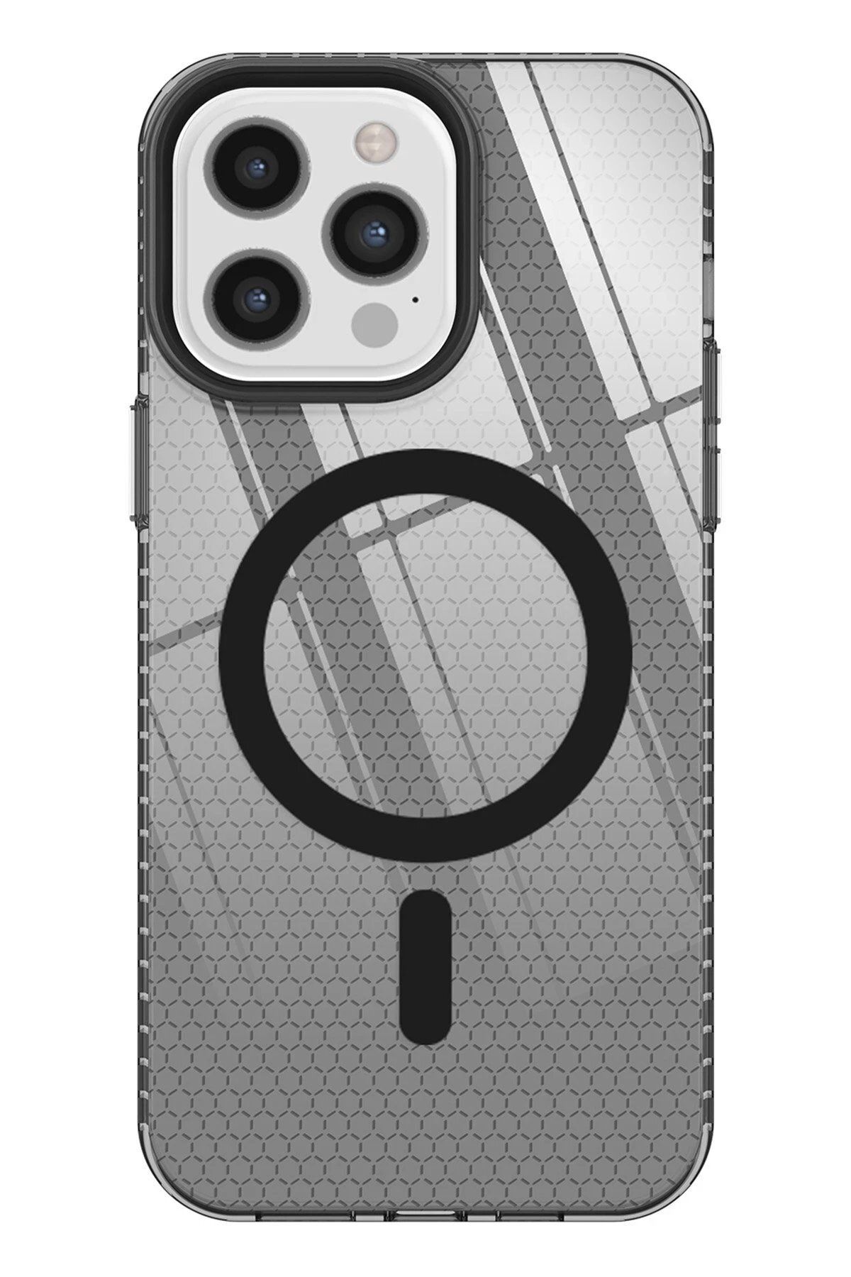 CepteToptan Newface iPhone 12 Pro Max Kılıf Beta Magneticsafe Silikon - Siyah