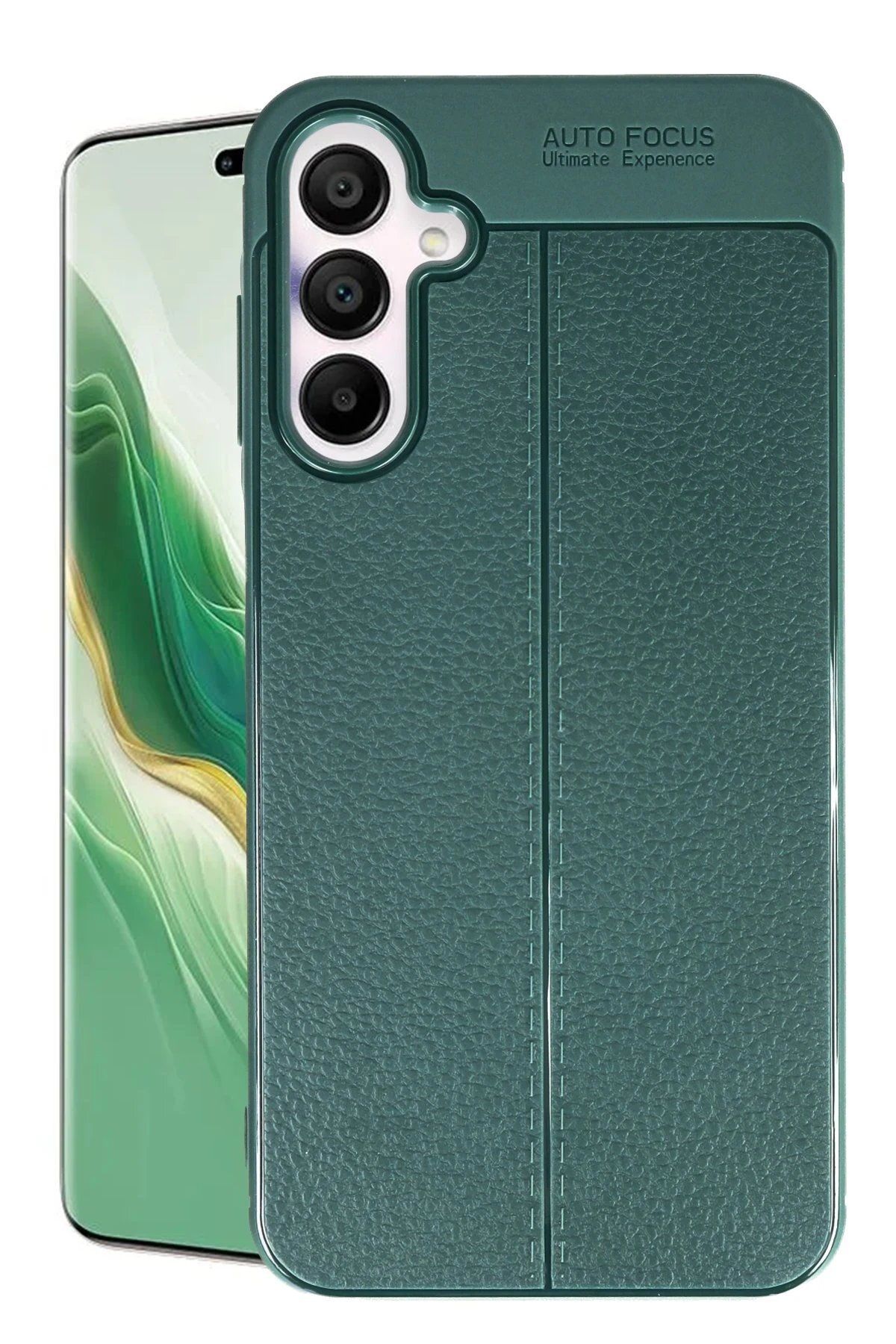 CepteToptan Newface Samsung Galaxy A15 4G Kılıf Auto Focus Kapak - Koyu Yeşil