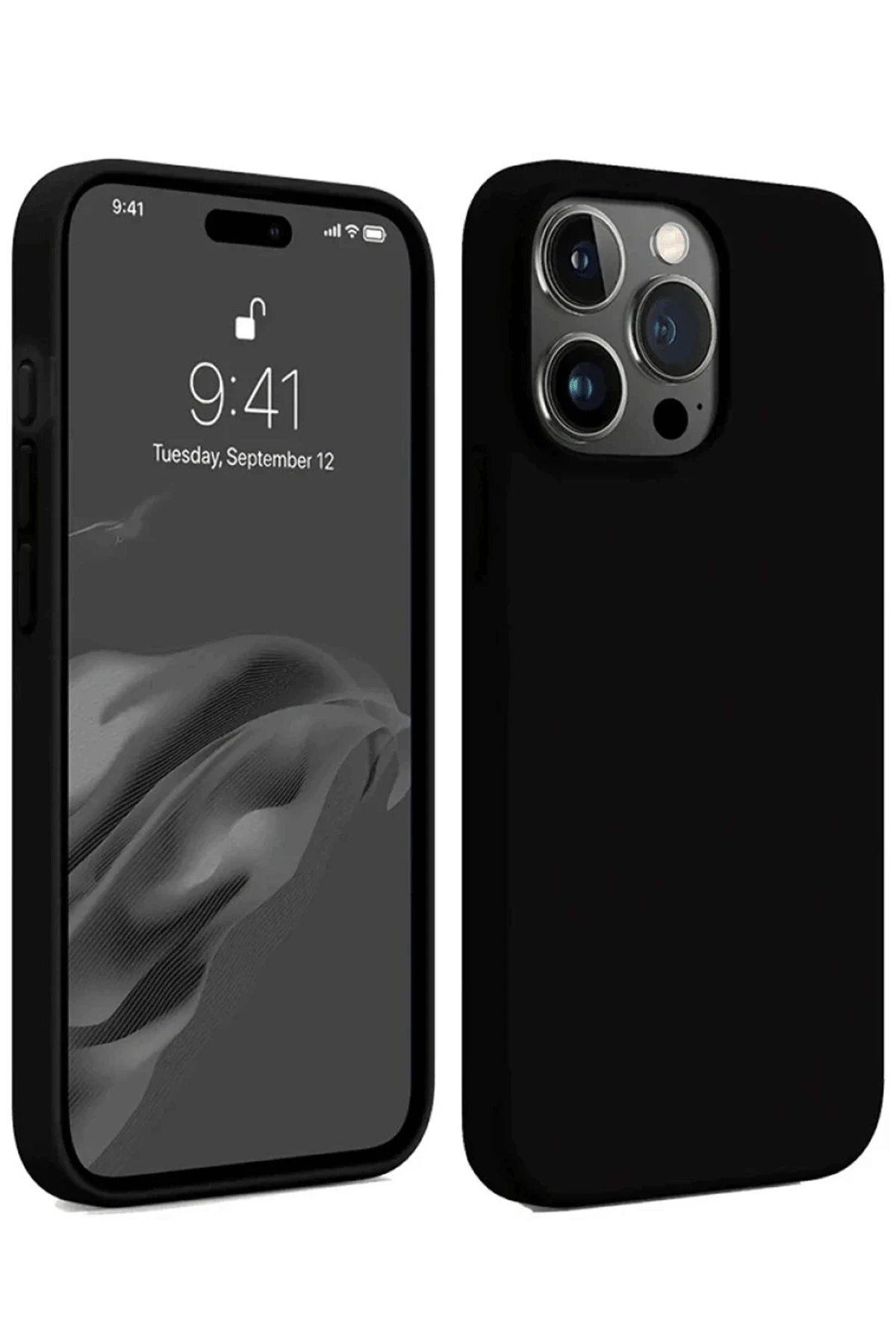 CepteToptan Newface iPhone 15 Pro Max Kılıf First Silikon - Siyah