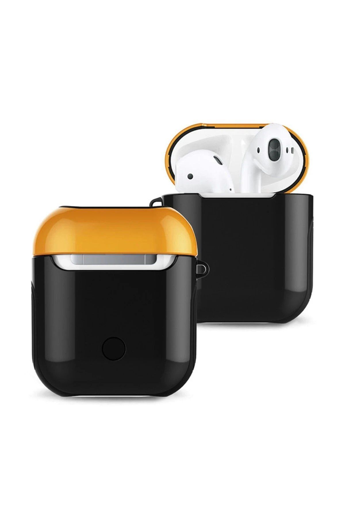 CepteToptan Newface Airpods 2 (2.nesil) 3in1 Kılıf - Siyah-Sarı