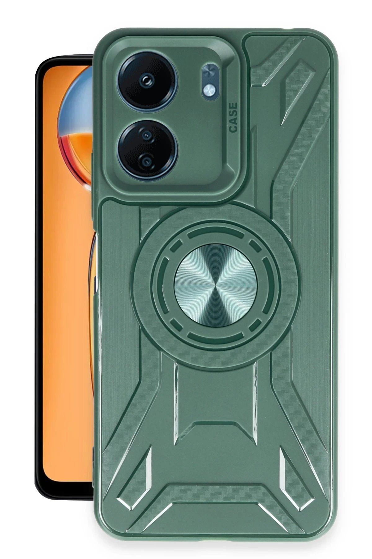 CepteToptan Newface Xiaomi Redmi 13C Kılıf Lincoln Silikon - Koyu Yeşil