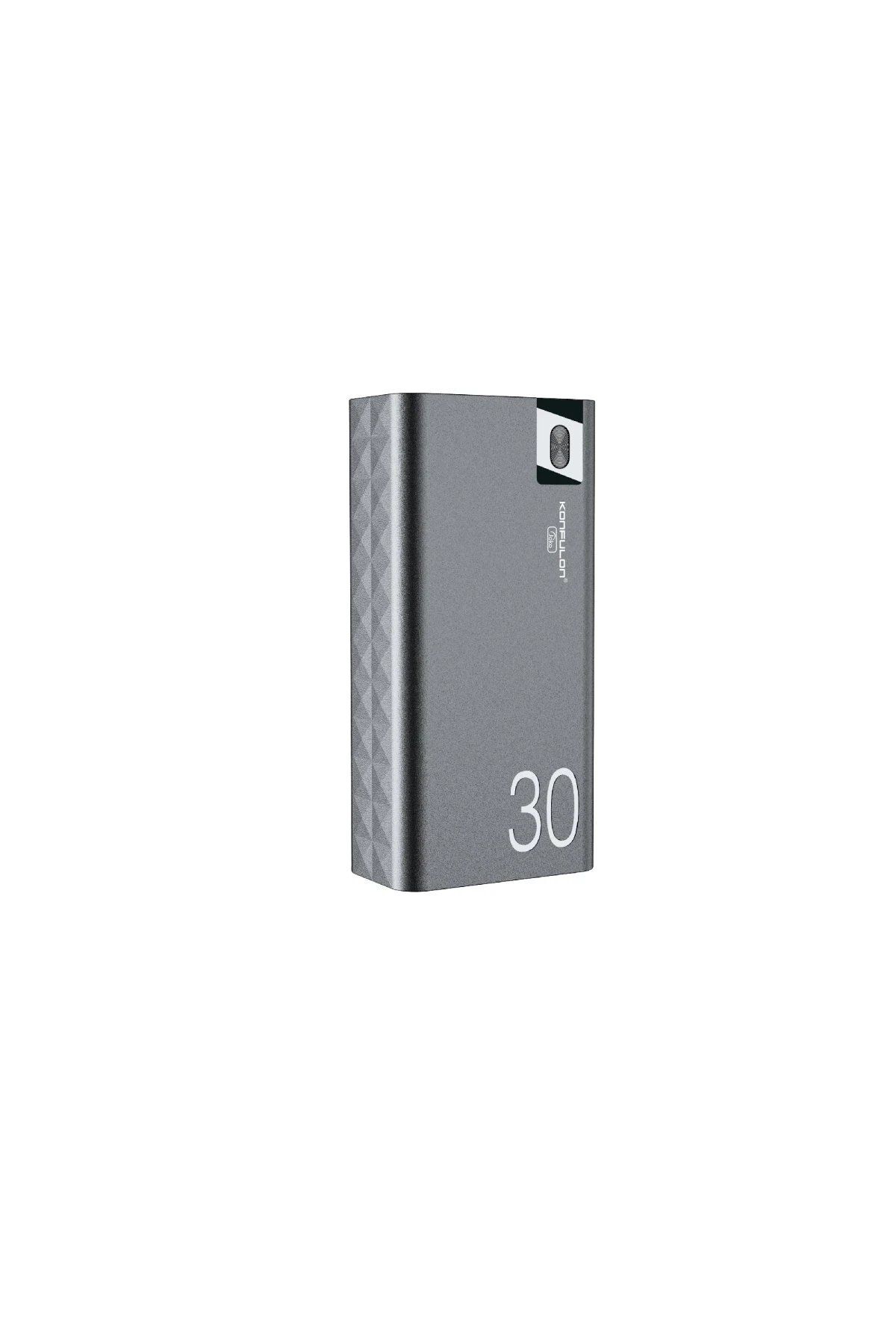 CepteToptan Konfulon A19 Dijital Ekranlı Powerbank 30.000 mAh Hızlı Şarj - Siyah