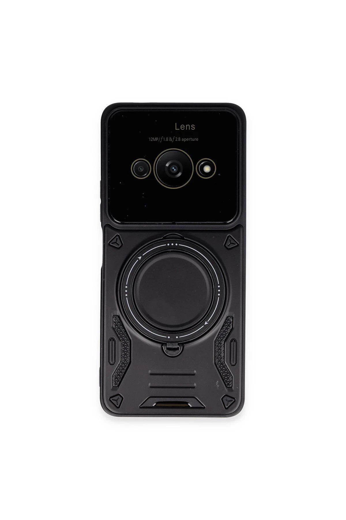 CepteToptan Newface Xiaomi Poco C61 Kılıf Joy Lens Standlı Kapak - Siyah