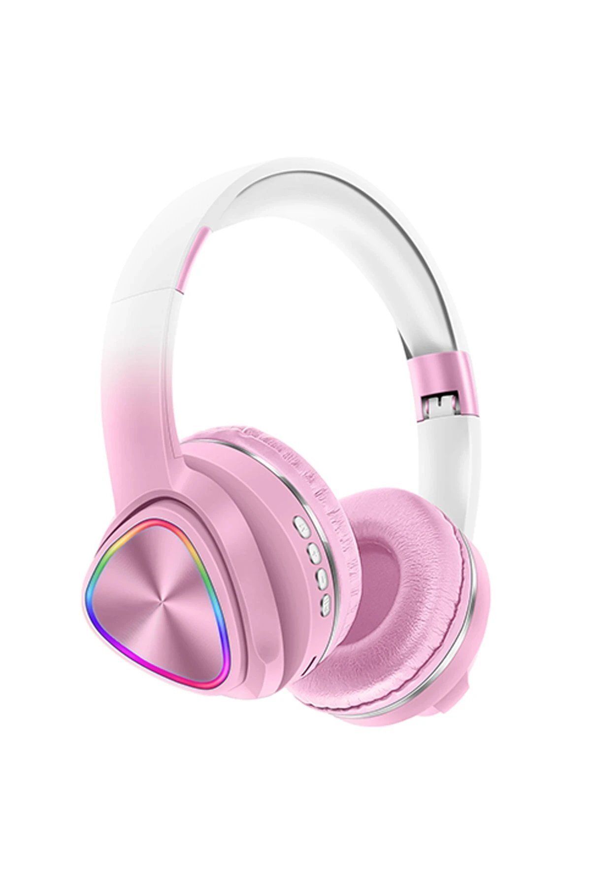 CepteToptan Karler Bass Tune 650 BT RGB Kablosuz Kafaüstü Kulaklık - Pembe