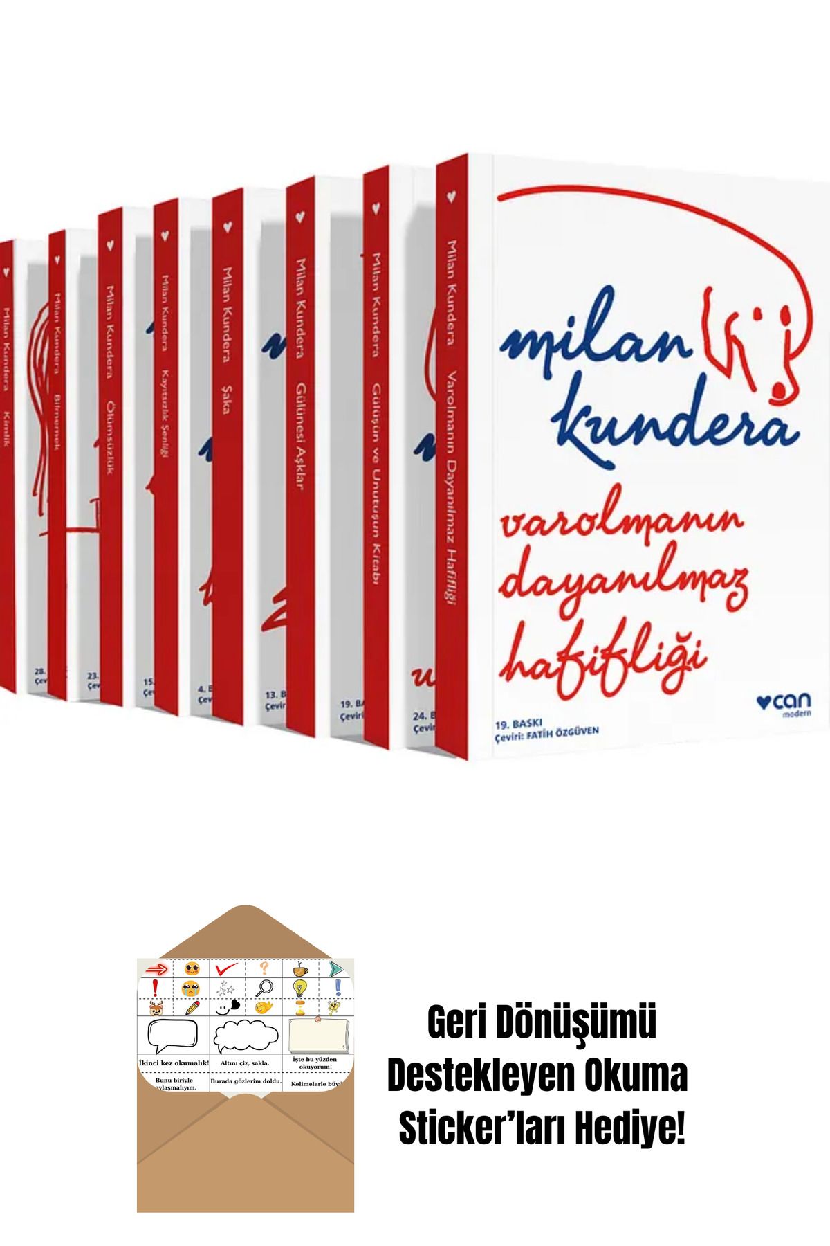 Can Yayınları Milan Kundera Seti (8 Kitap) + Okuma Sticker'ları