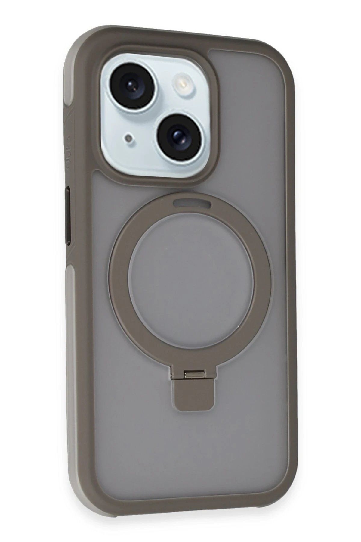 CepteToptan Joko iPhone 15 Zorda Airbag Magsafe Standlı Kapak - Titan Gri