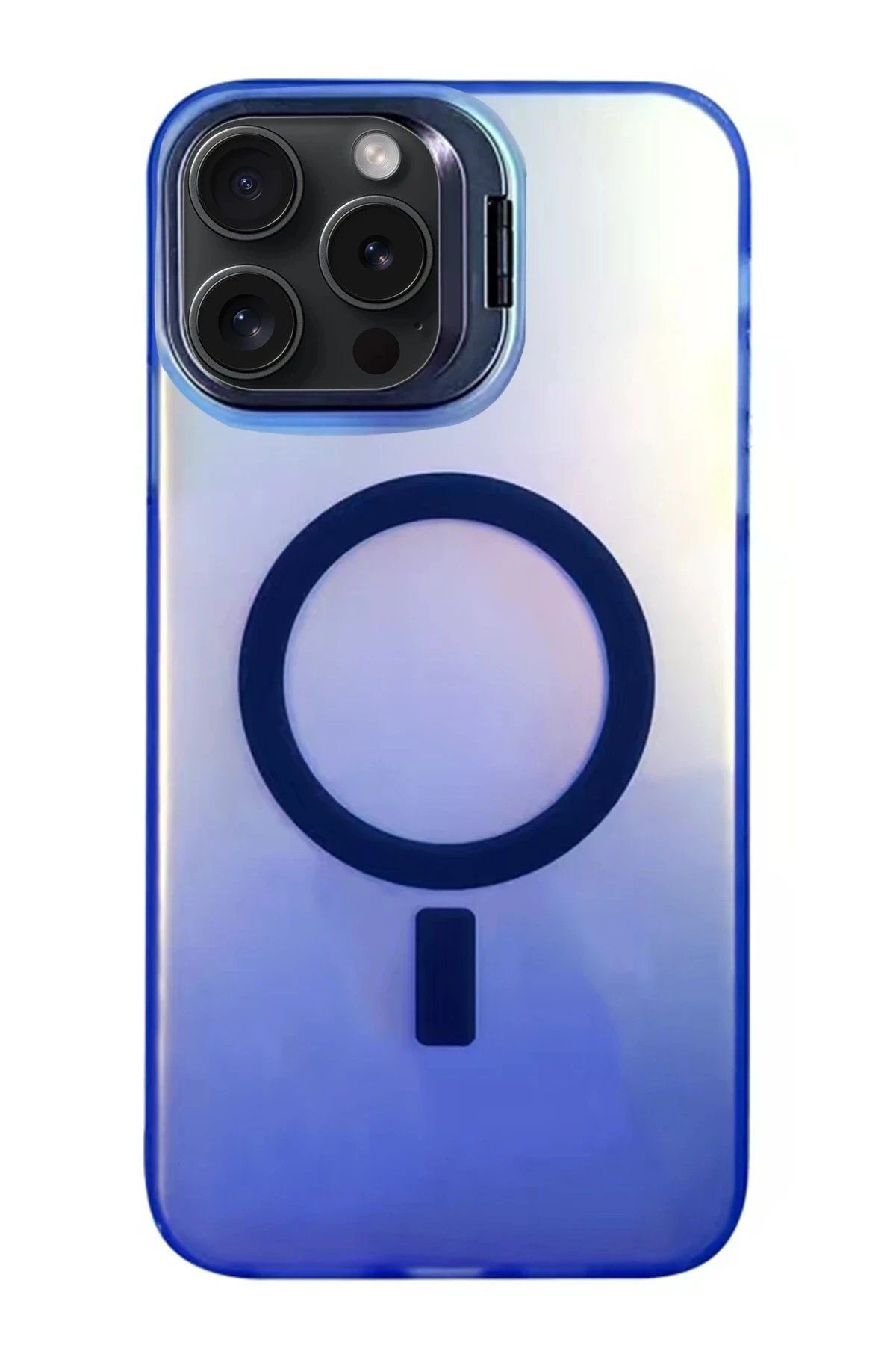 CepteToptan Newface iPhone 14 Pro Max Primera Magsafe Standlı Kapak - Lacivert