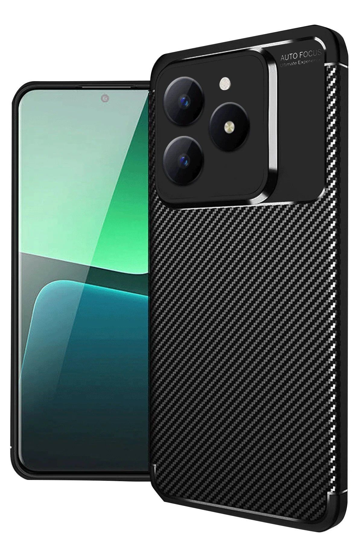 CepteToptan Newface Realme C61 Kılıf Auto Focus Karbon Kapak - Siyah