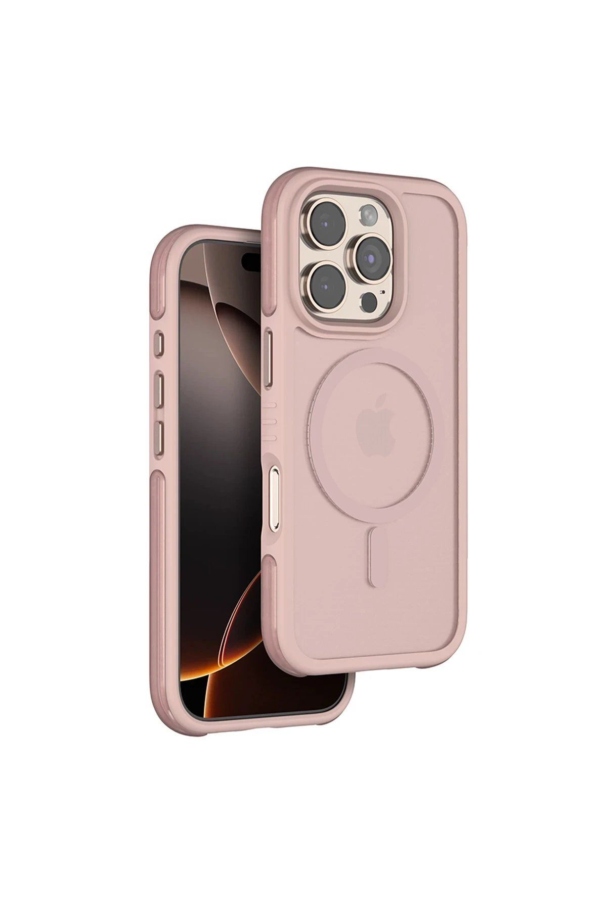 Toptan Bulurum Venco iPhone 16 Pro Max Orbit Magsafe Kapak - Rose Gold