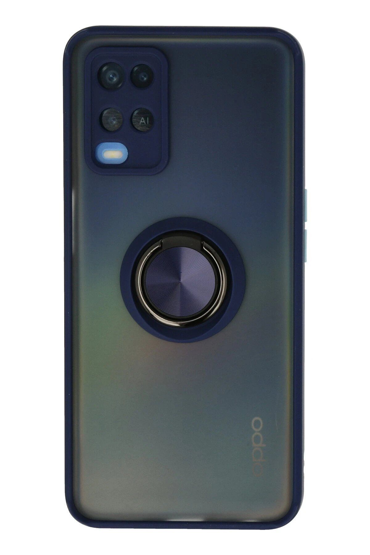 CepteToptan Newface Oppo A54 4G Kılıf Montreal Yüzüklü Silikon Kapak - Lacivert