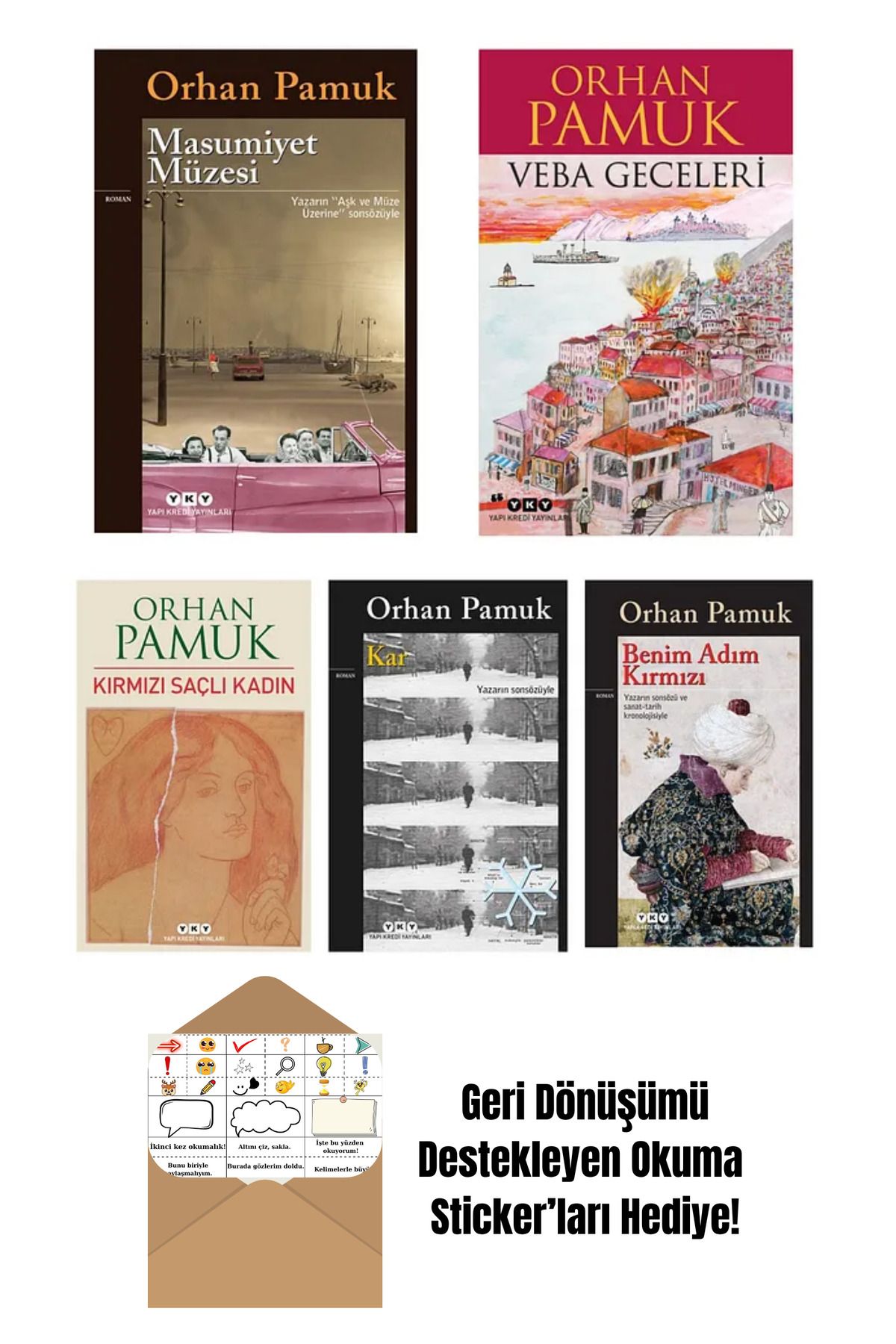 Yapı Kredi Yayınları Kayıp Zamanın İzinde Serisi 7 Kitap Marcel Proust + Okuma Sticker'ları