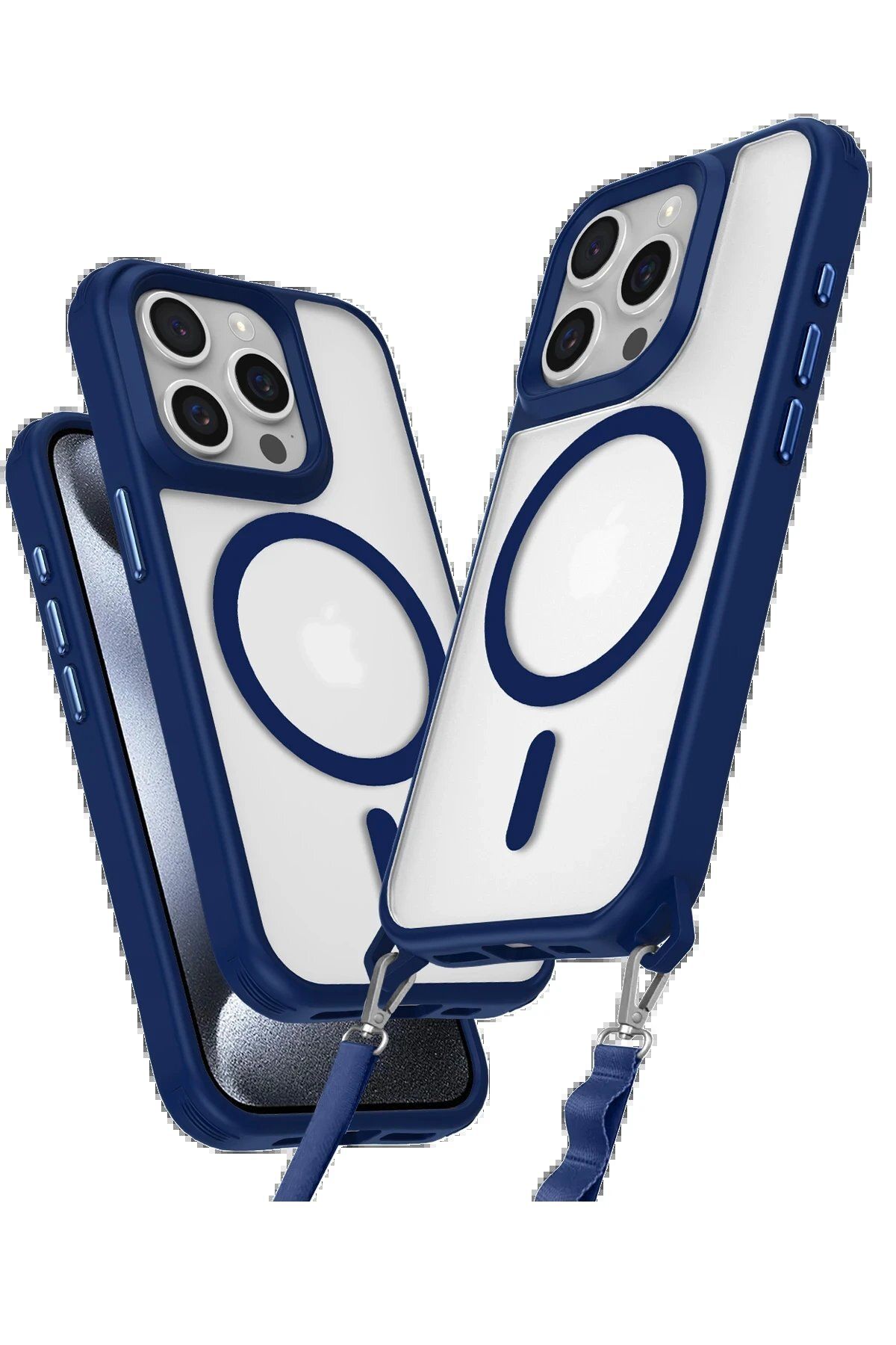 CepteToptan Newface iPhone 14 Pro Max Kılıf Enka Magsafe Silikon Kılıf - Lacivert