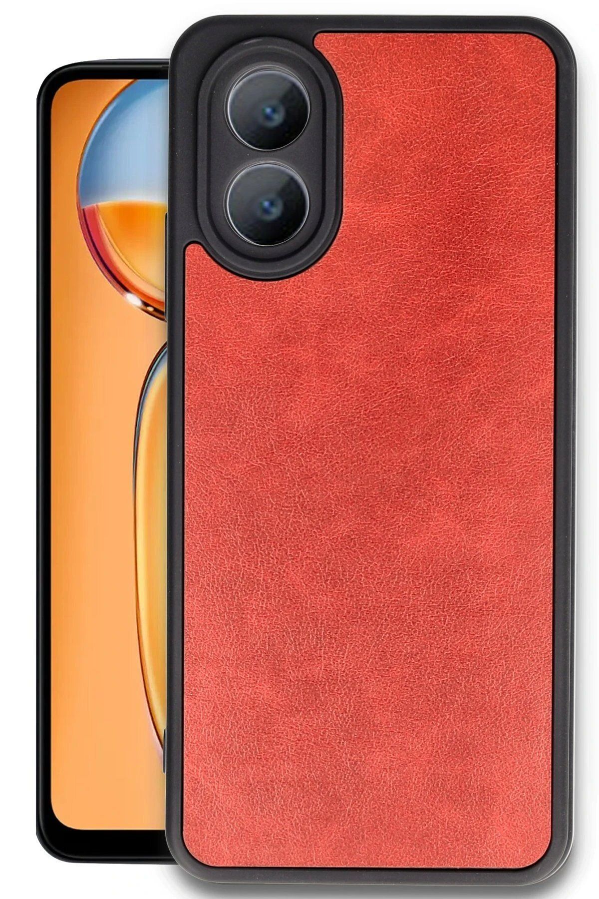CepteToptan Newface Oppo A38 Kılıf Aras Deri Kapak - Kırmızı