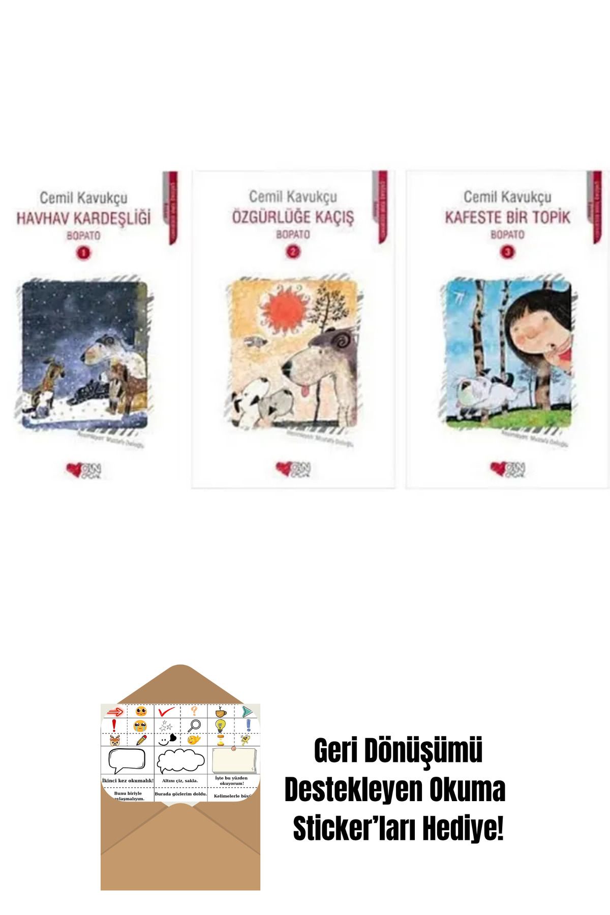 Can Yayınları Bopato Serisi 3 Kitap Set - Cemil Kavukçu + Okuma Sticker'ları