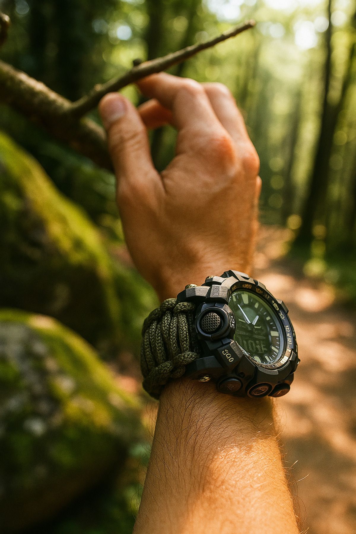 North Kampçı Saati TrailBlazer Paracord Survival Camp Watch – SOS & Compass
