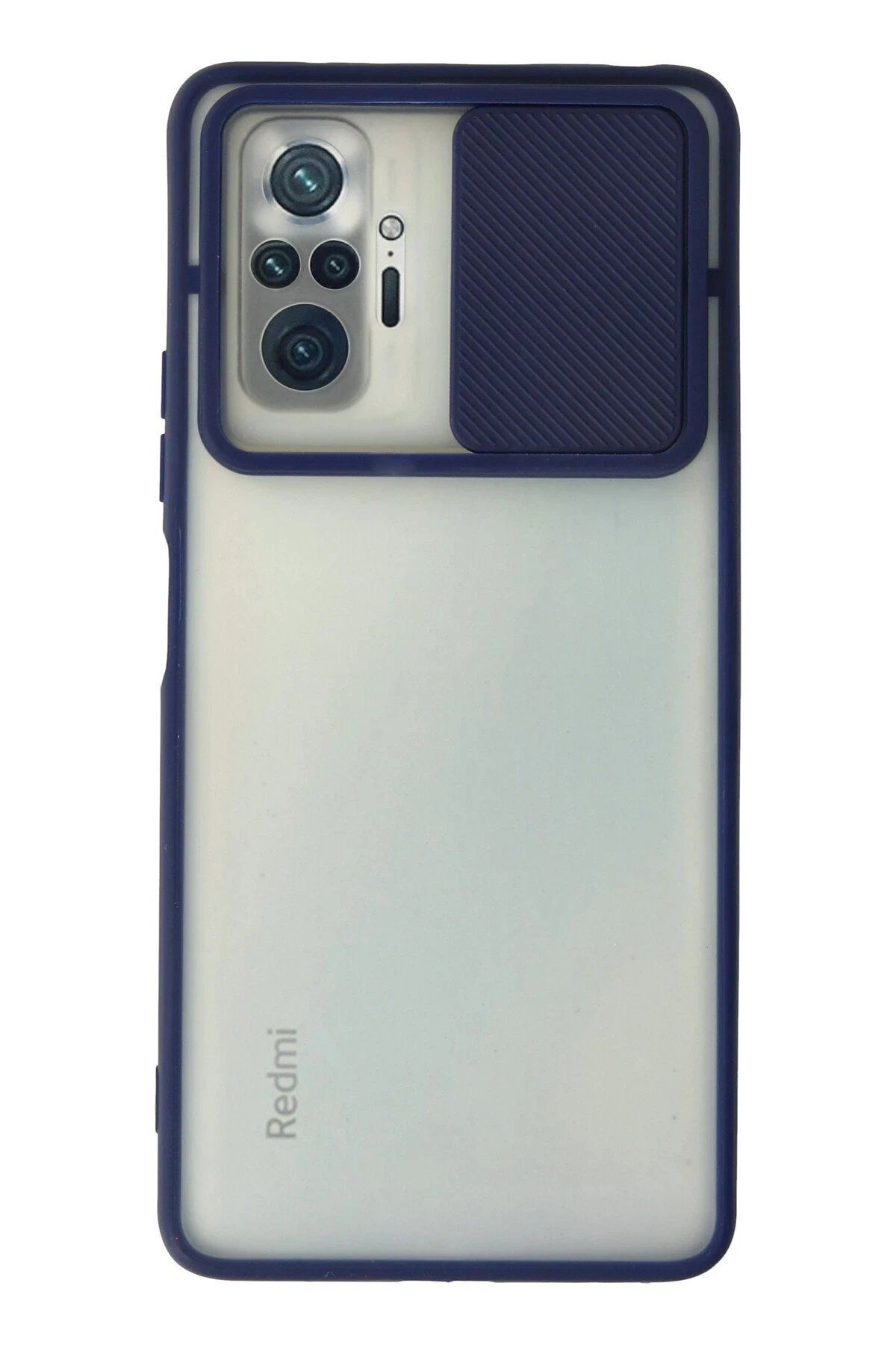 CepteToptan Newface Xiaomi Redmi Note 10 Pro Kılıf Palm Buzlu Kamera Sürgülü Silikon - Lacivert