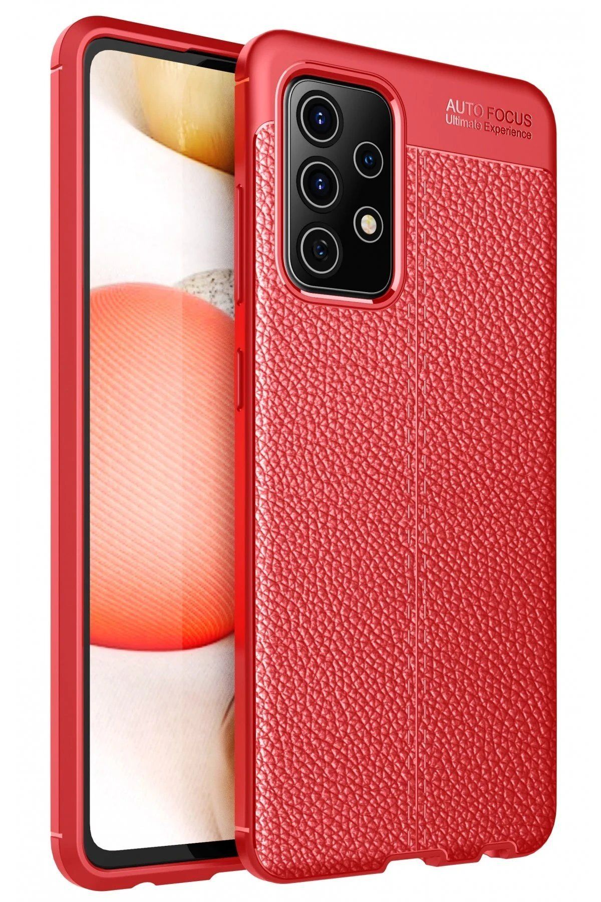CepteToptan Newface Samsung Galaxy A72 Kılıf Auto Focus Kapak - Kırmızı