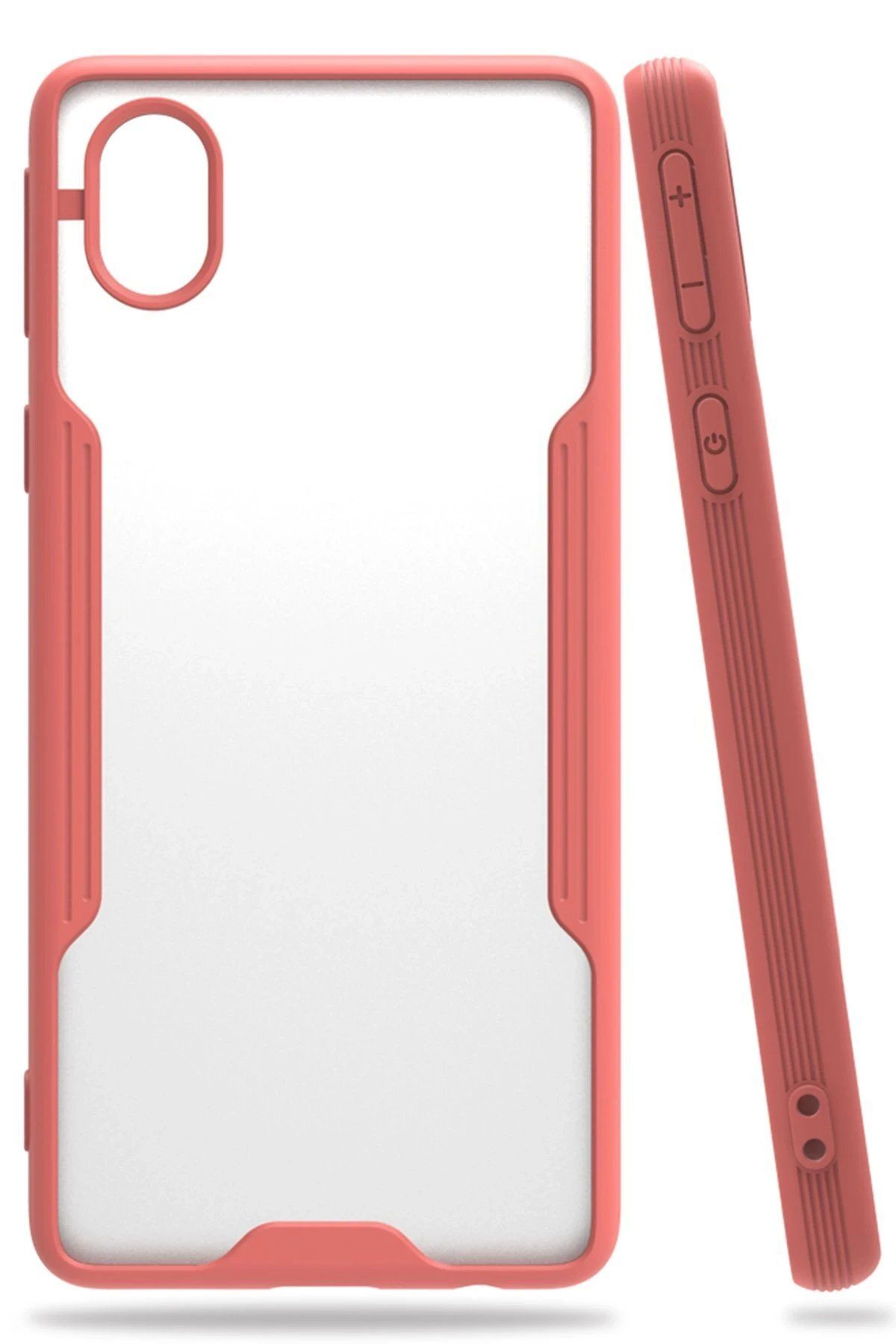 Toptan Bulurum Newface Samsung Galaxy A01 Core Kılıf Platin Silikon - Pembe