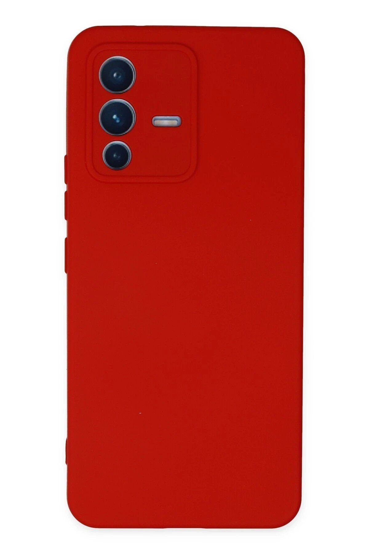 ENEFENDİ Newface Vivo V23 5G Kılıf Nano içi Kadife Silikon - Kırmızı
