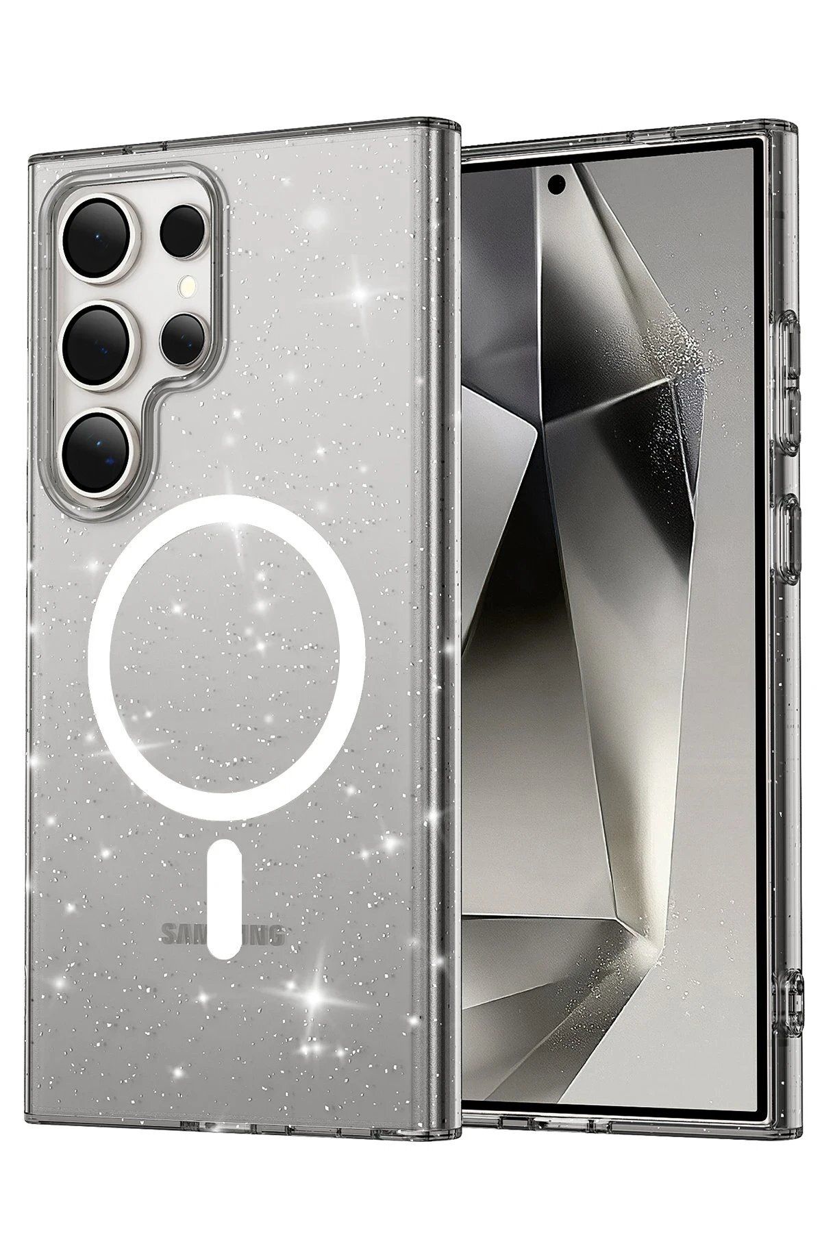 CepteToptan Newface Samsung Galaxy S24 Ultra Kılıf Glow Magsafe Kapak - Siyah