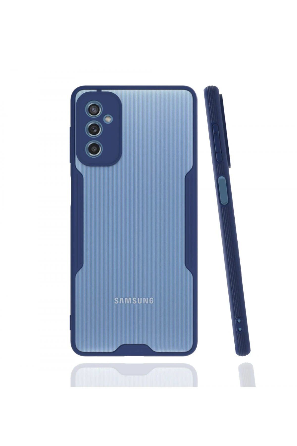 ENEFENDİ Newface Samsung Galaxy M52 5G Kılıf Platin Silikon - Lacivert
