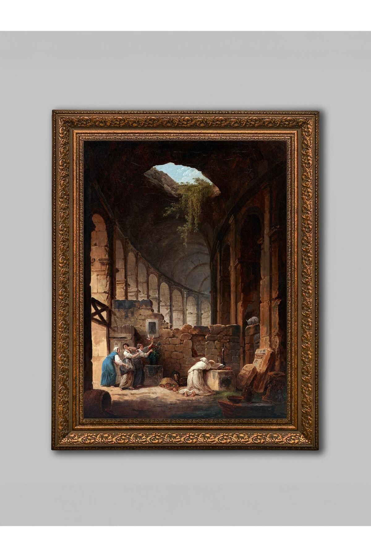 WoodyArts Tapınakta Günışığı - Kahverengi Eskitme Çerçeve