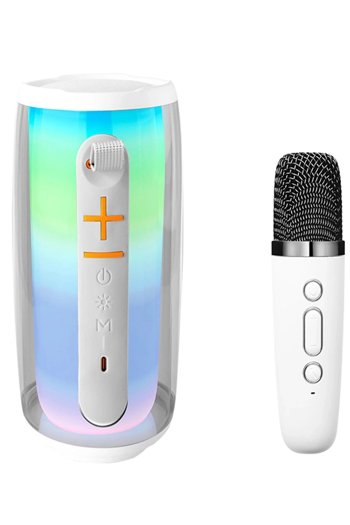 CepteToptan Newface Pluse 6 Mikrofonlu RGB Kablosuz Hoparlör - Beyaz