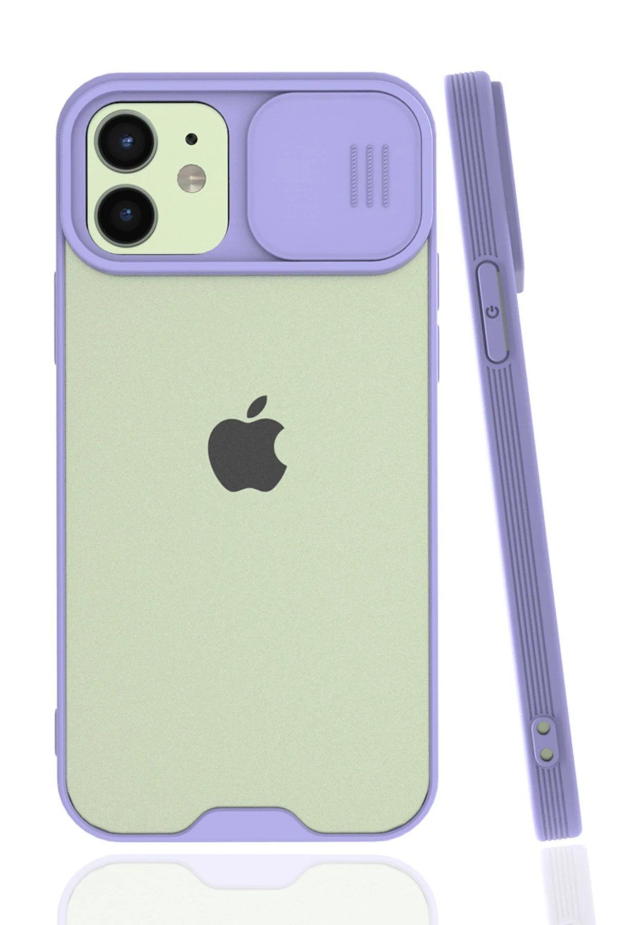 CepteToptan Newface iPhone 12 Kılıf Platin Kamera Koruma Silikon - Lila
