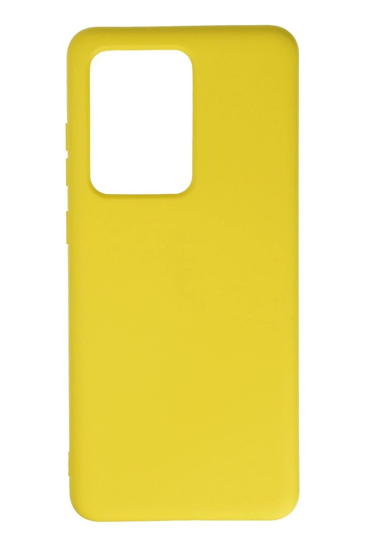 CepteToptan Newface Samsung Galaxy S20 Ultra Kılıf Nano içi Kadife Silikon - Sarı