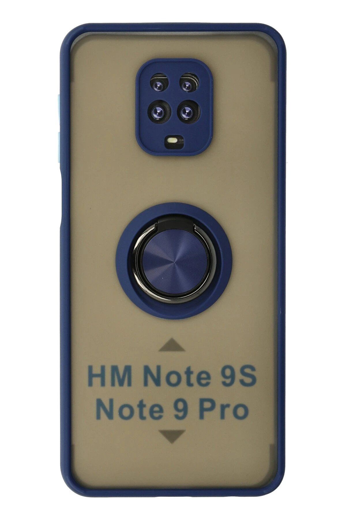 CepteToptan Newface Xiaomi Redmi Note 9 Pro Kılıf Montreal Yüzüklü Silikon Kapak - Lacivert