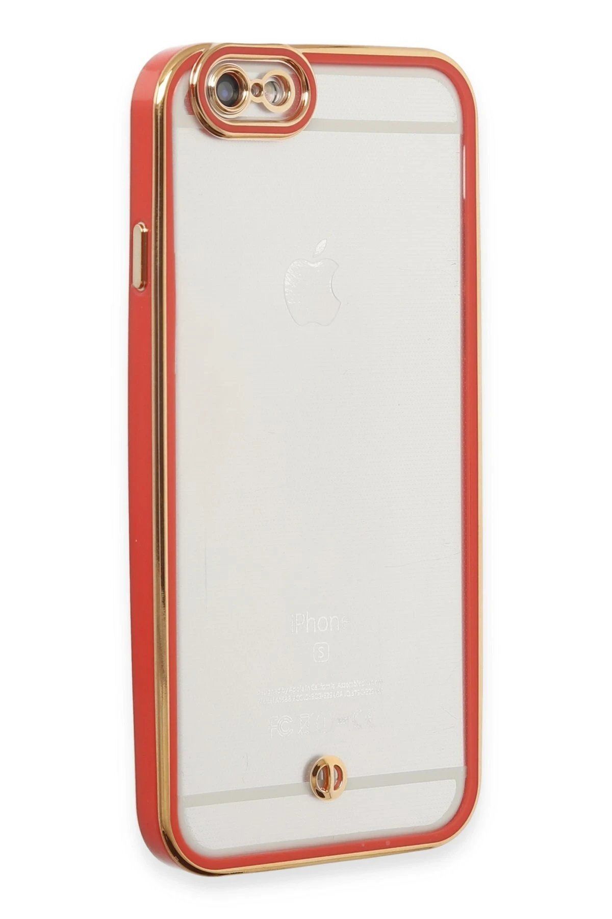 CepteToptan Newface iPhone 6 Kılıf Liva Lens Silikon - Kırmızı