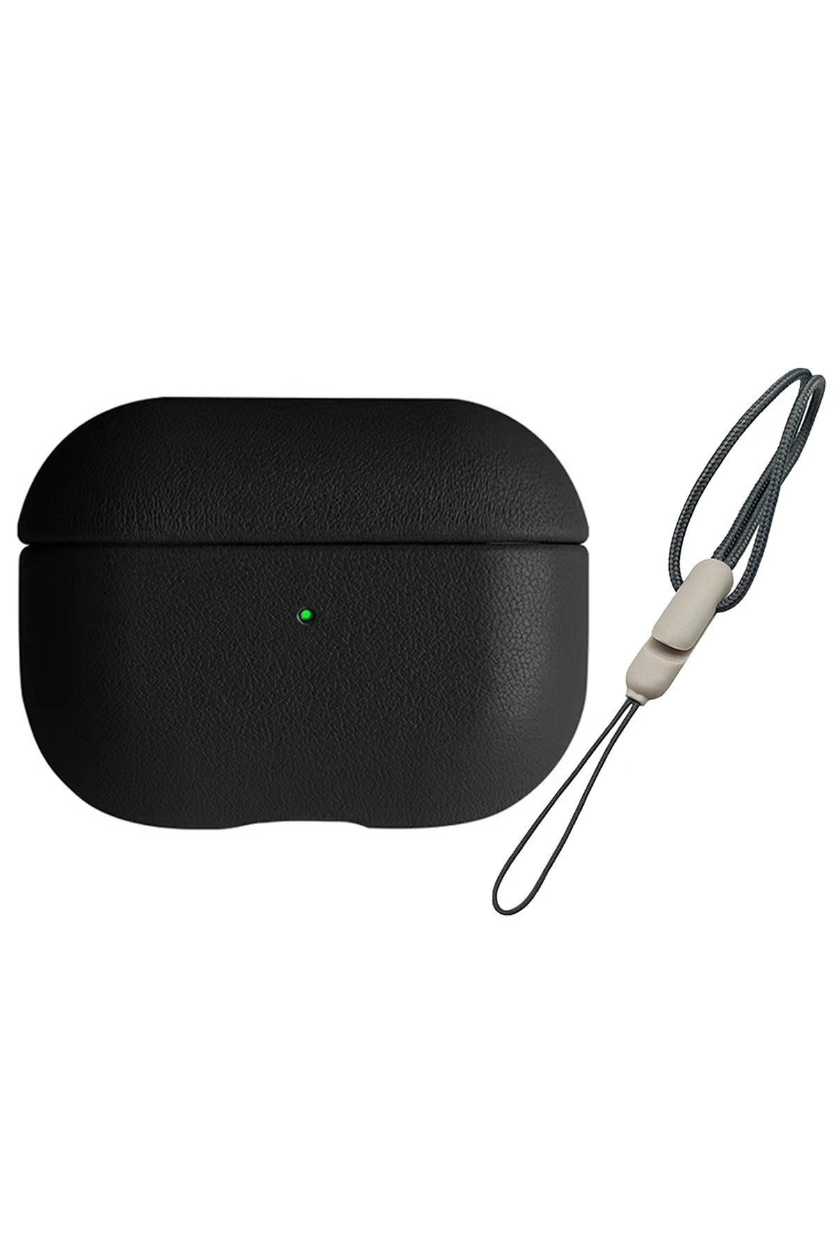 CepteToptan Newface Airpods Pro 2 (2.nesil) 405 Deri Kılıf - Siyah