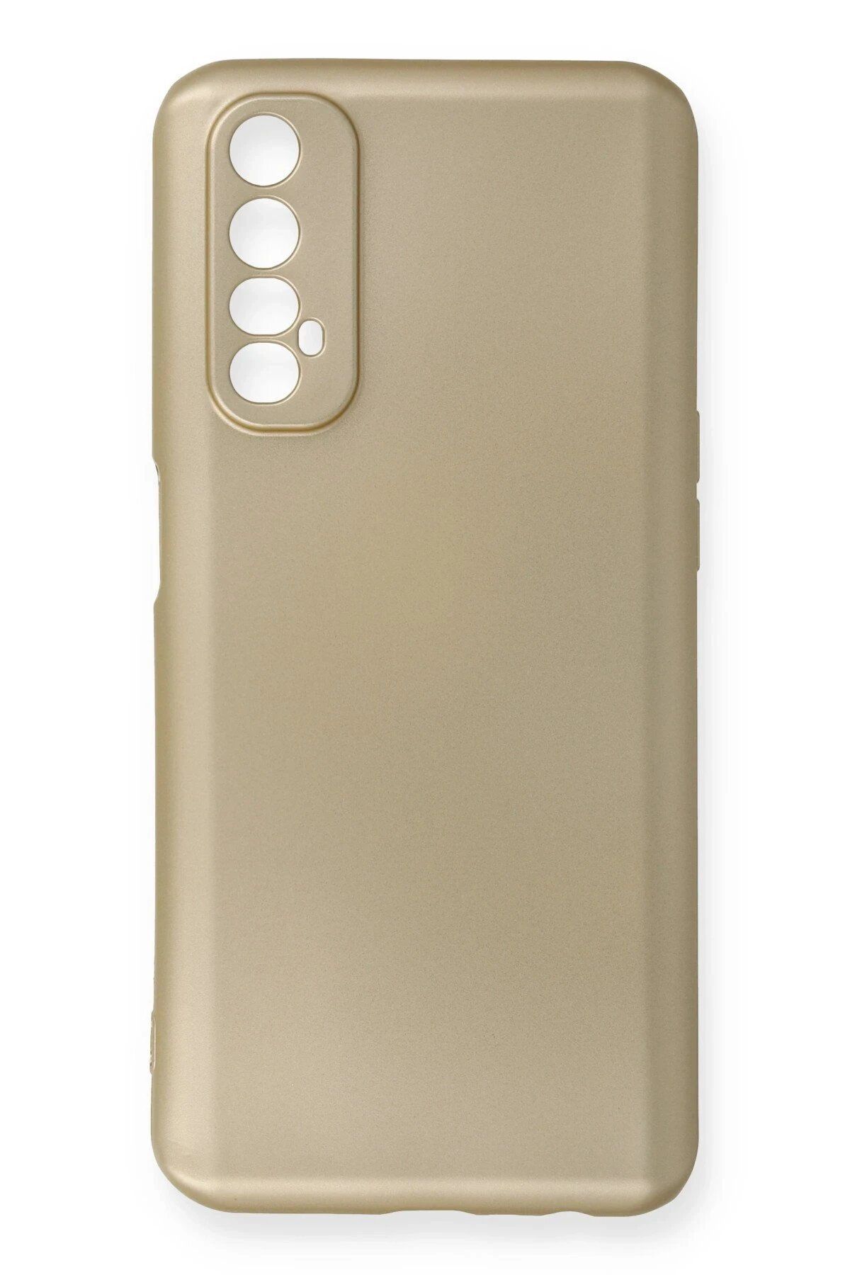 Toptan Bulurum Newface Realme 7 Kılıf First Silikon - Gold