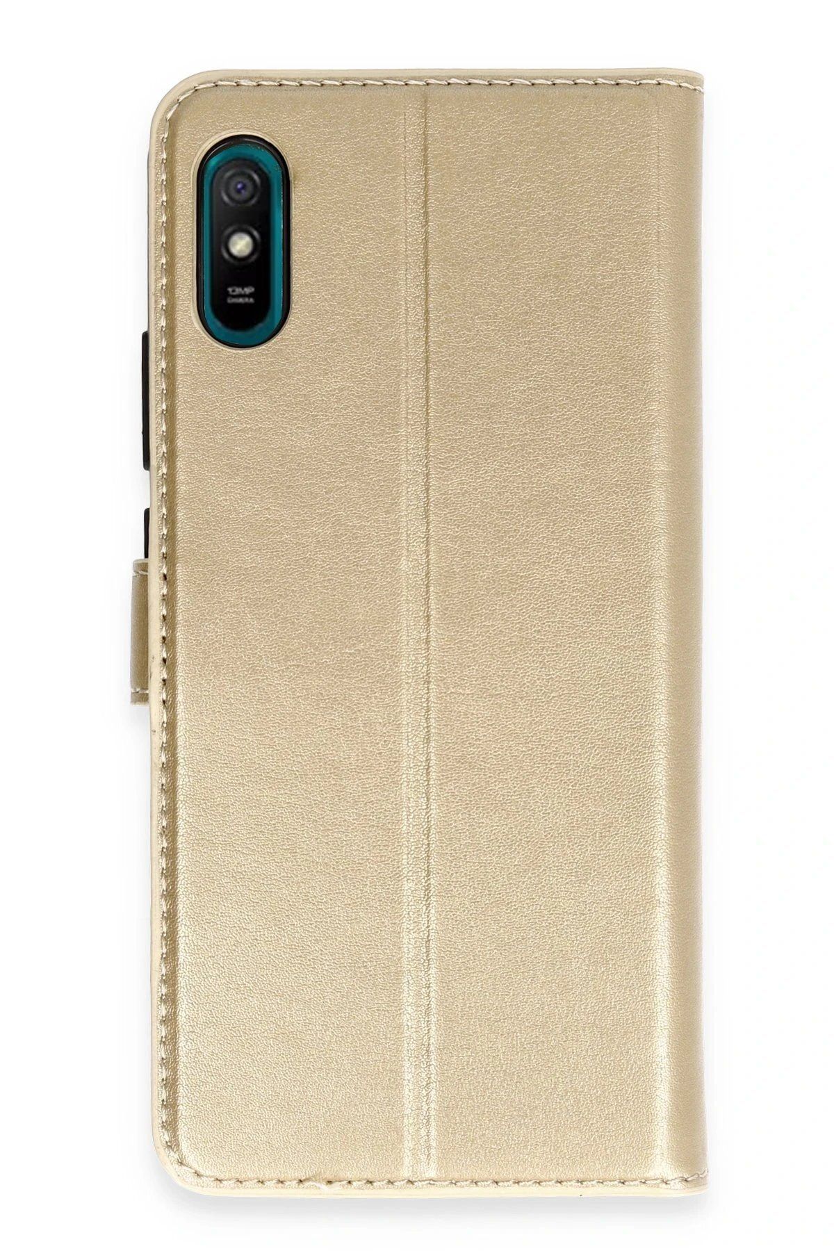 CepteToptan Newface Xiaomi Redmi 9A Kılıf Trend S Plus Kapaklı Kılıf - Gold