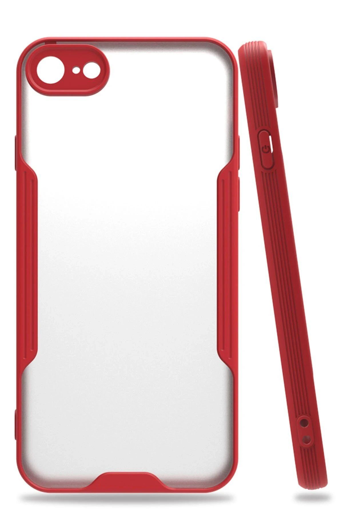ENEFENDİ Newface iPhone 7 Kılıf Platin Silikon - Kırmızı